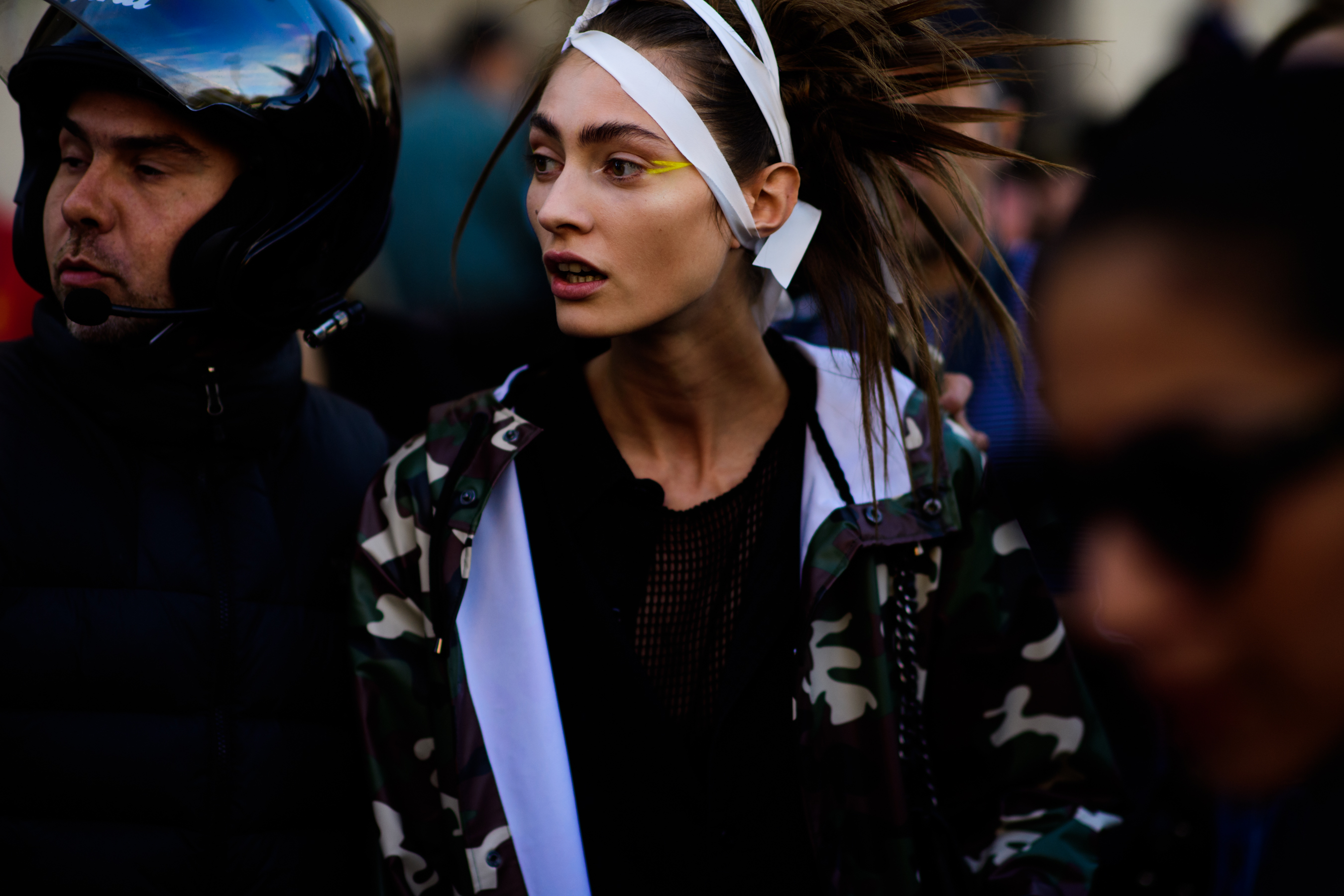 French model in show hair and makeup