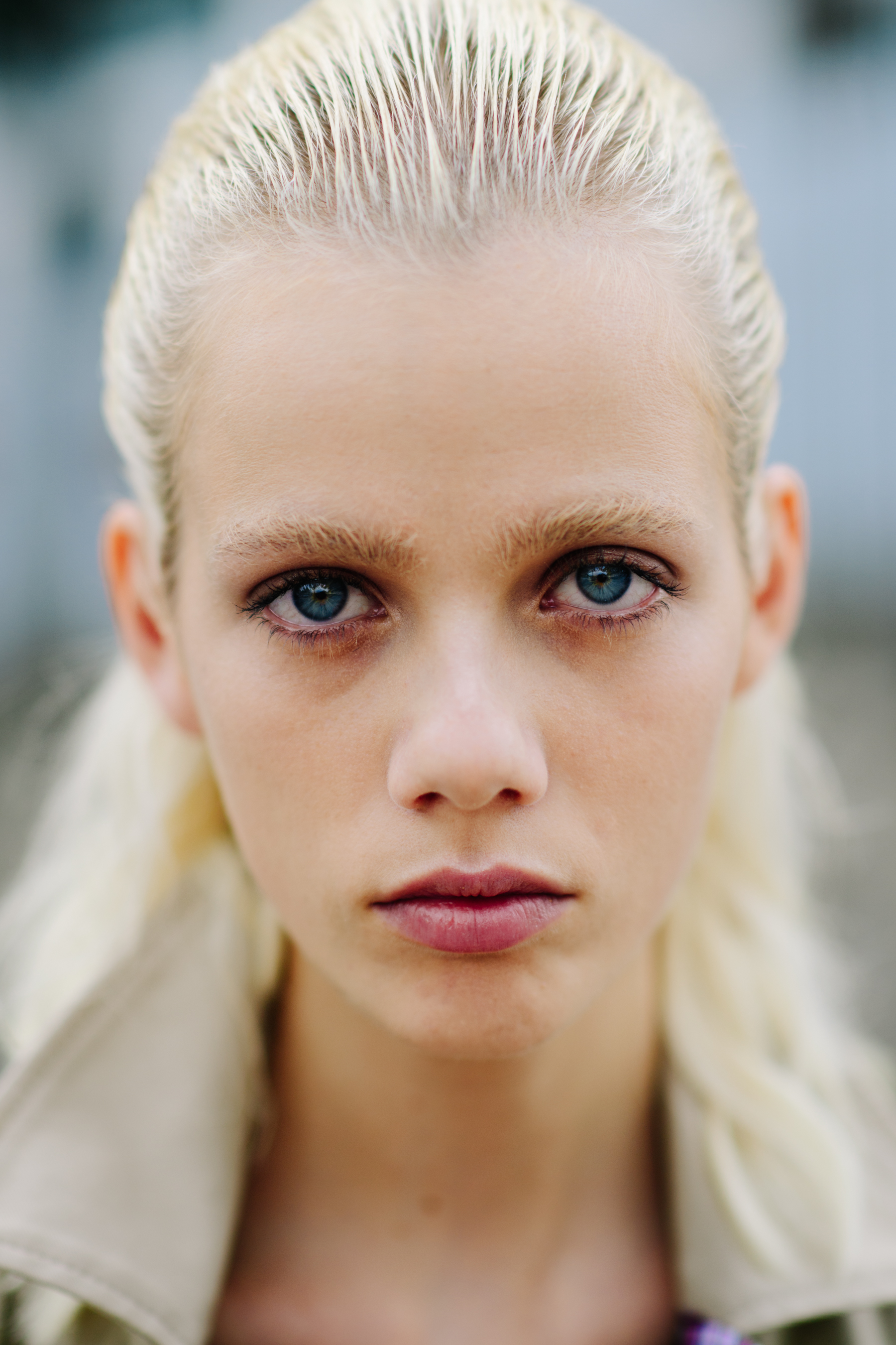 Portrait of Dutch model with blue eyes