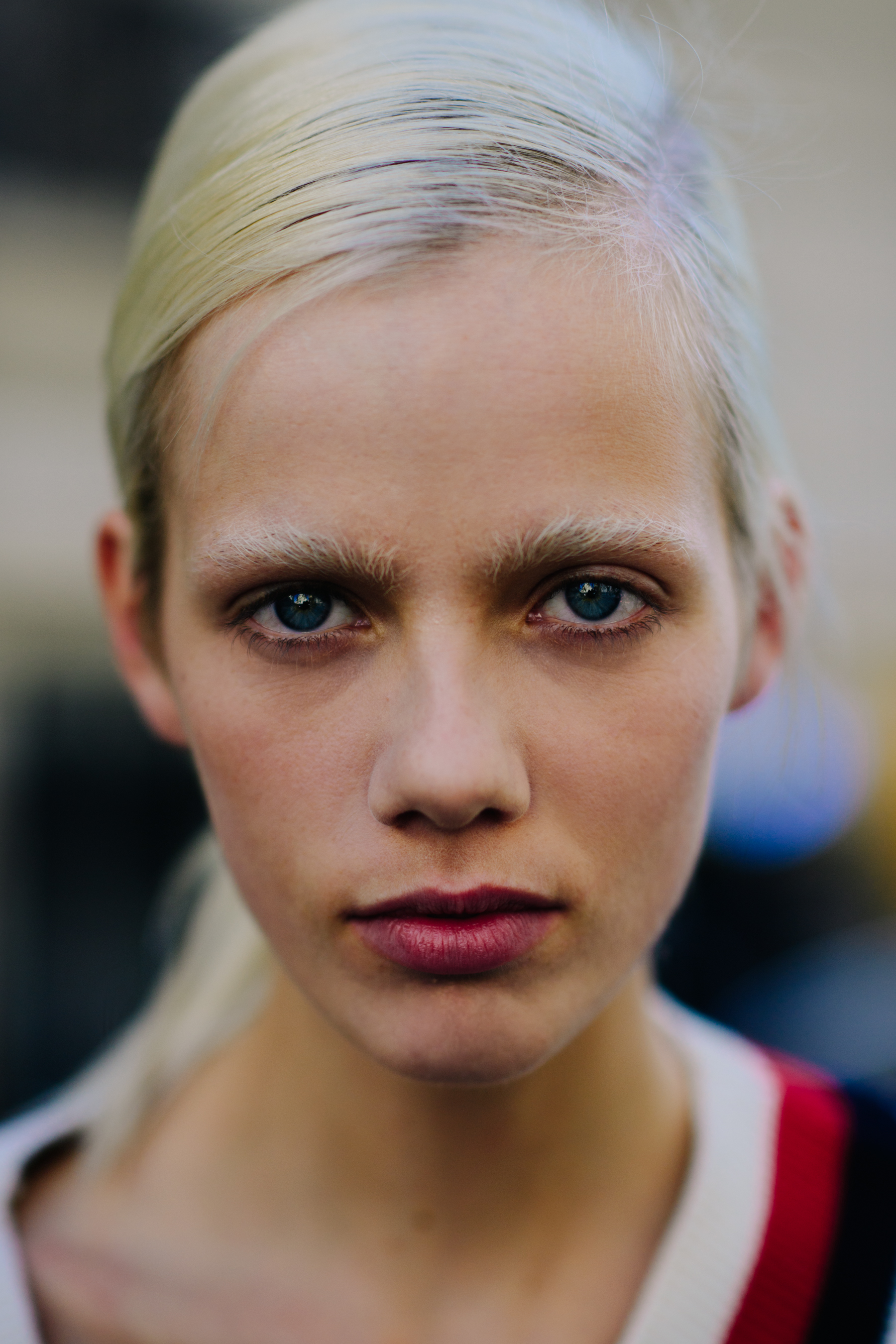 Portrait of Dutch model with blue eyes