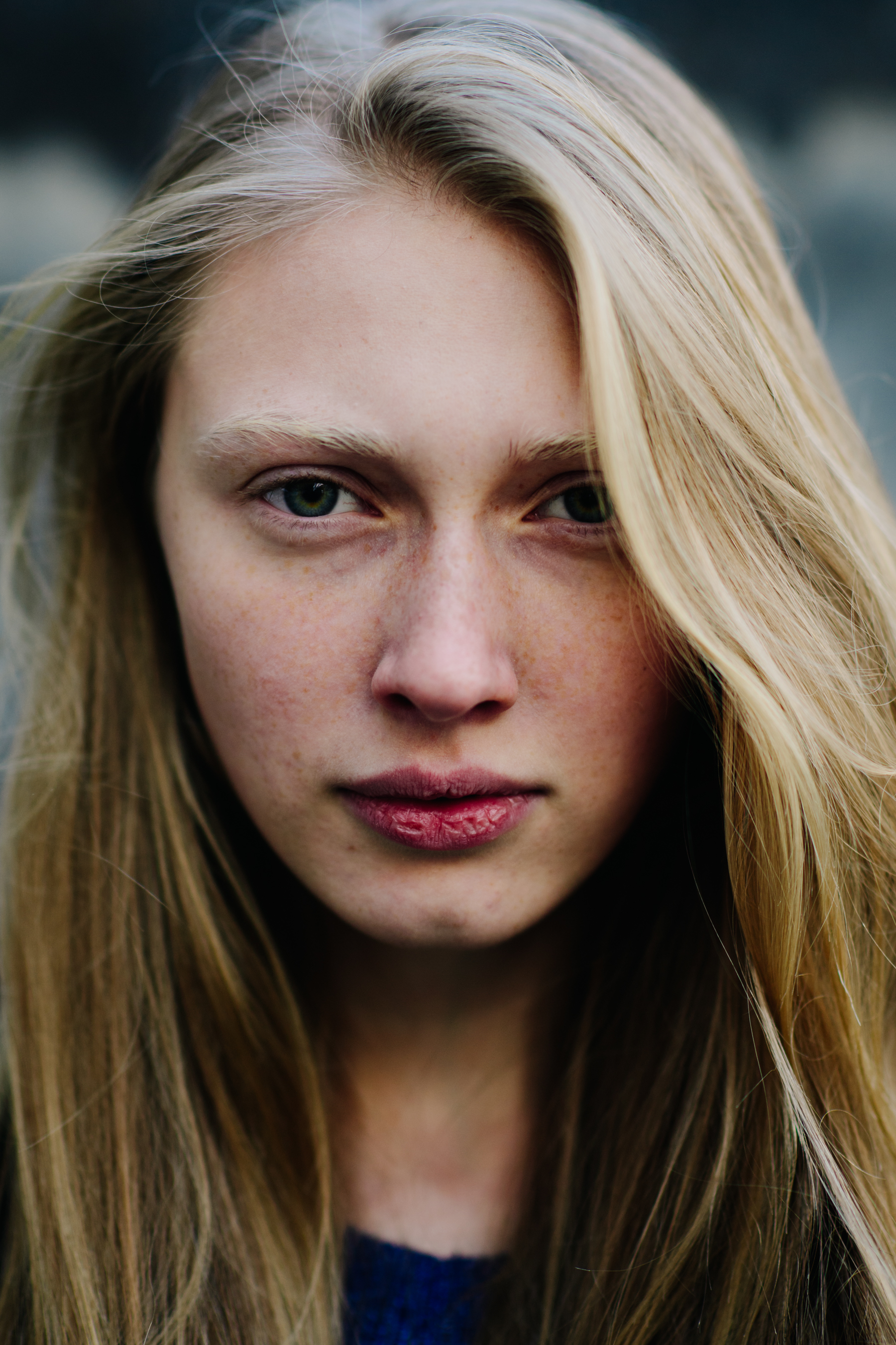 Portrait of Ukrainian model with light eyebrows