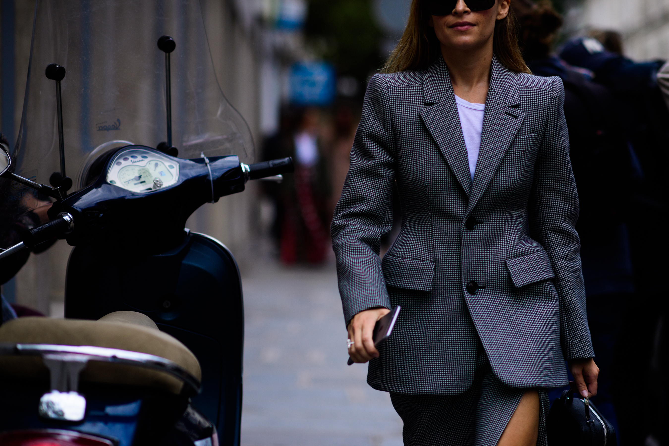 Russian editor wearing grey suit