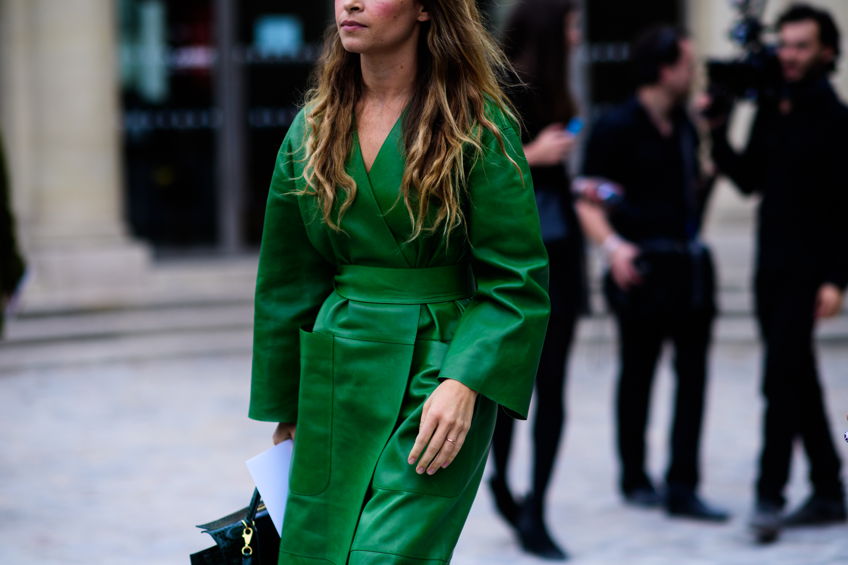 Russian editor wearing green dress