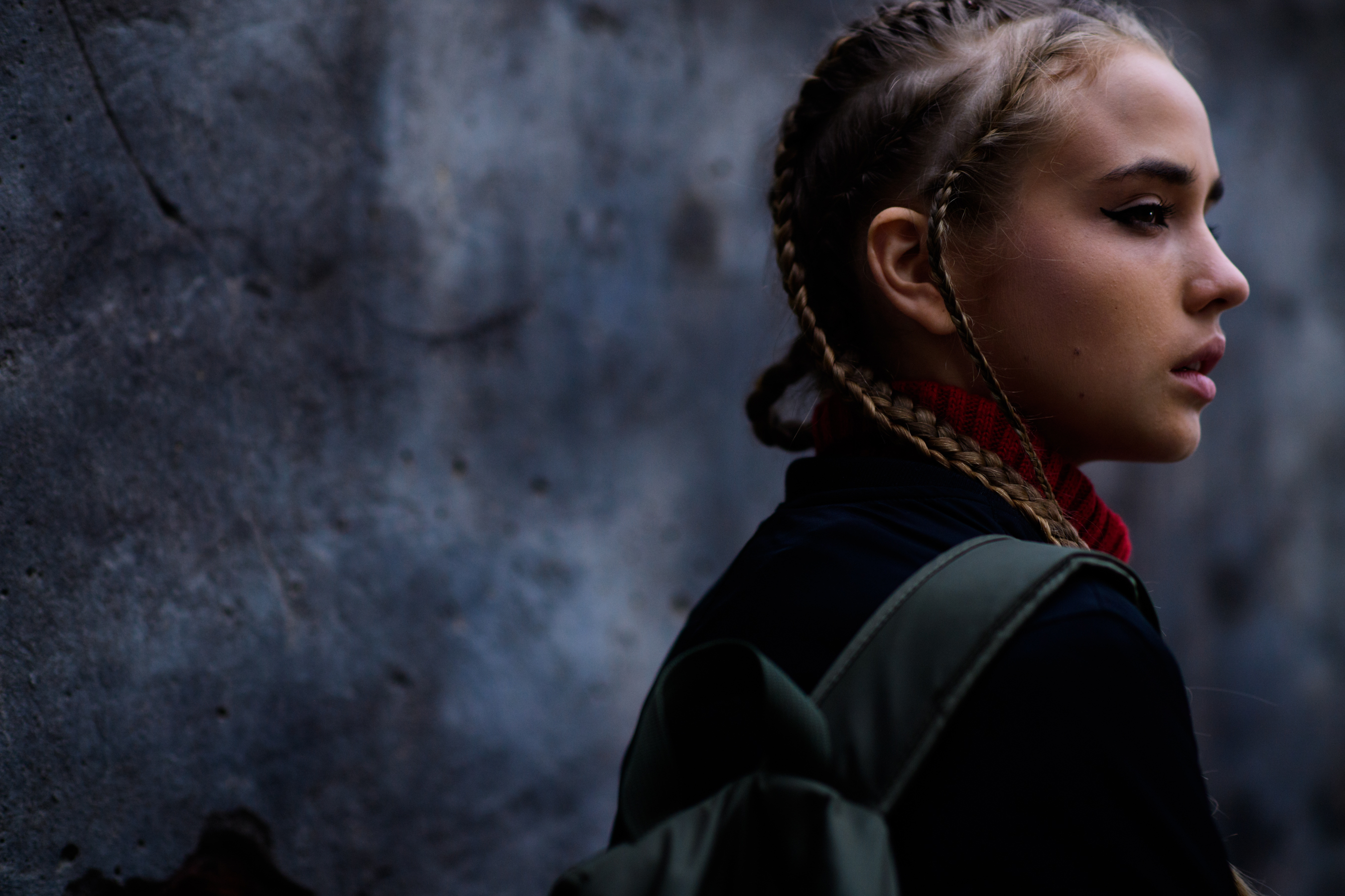 Ukrainian girl with braided hair