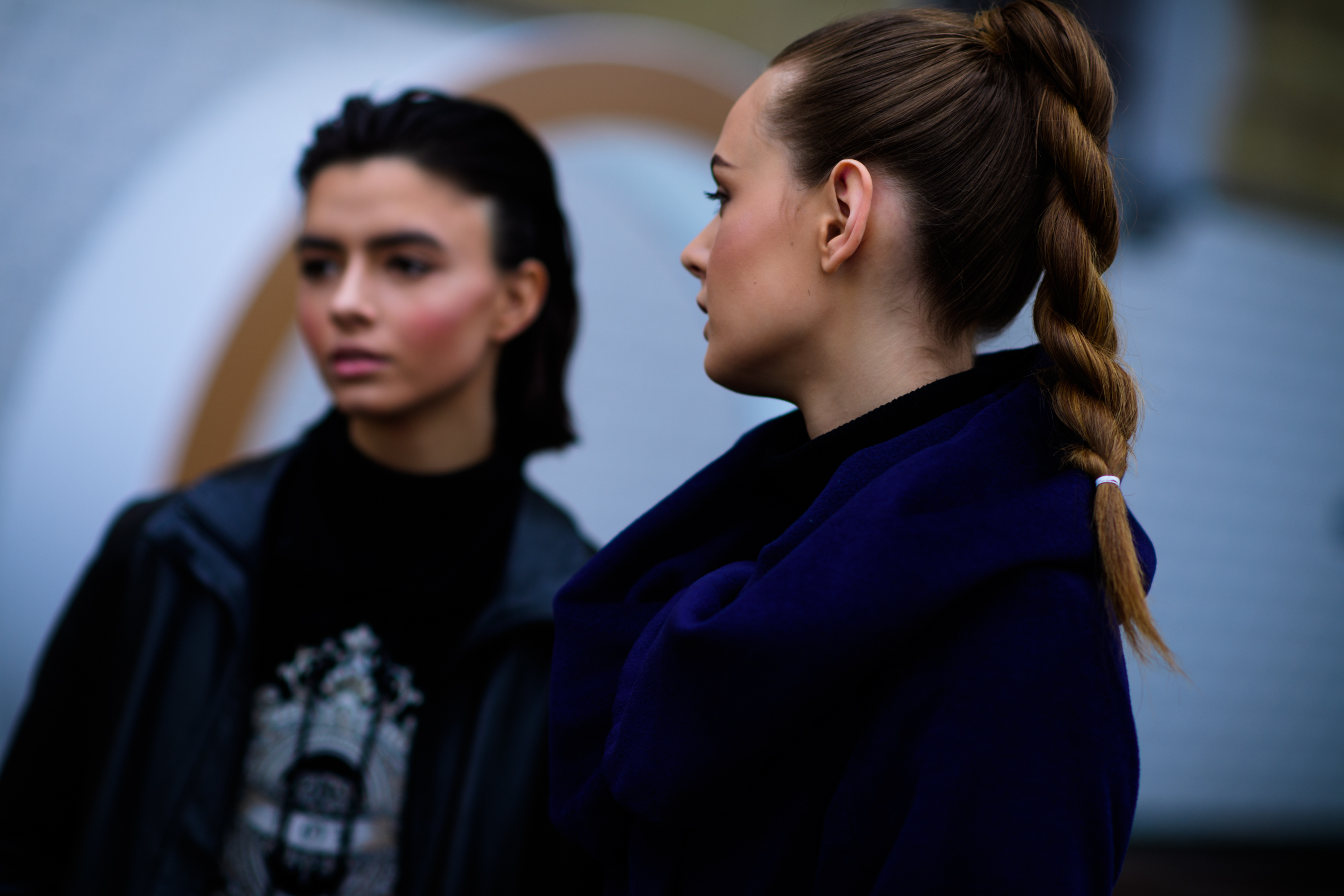 Two models with braided hair