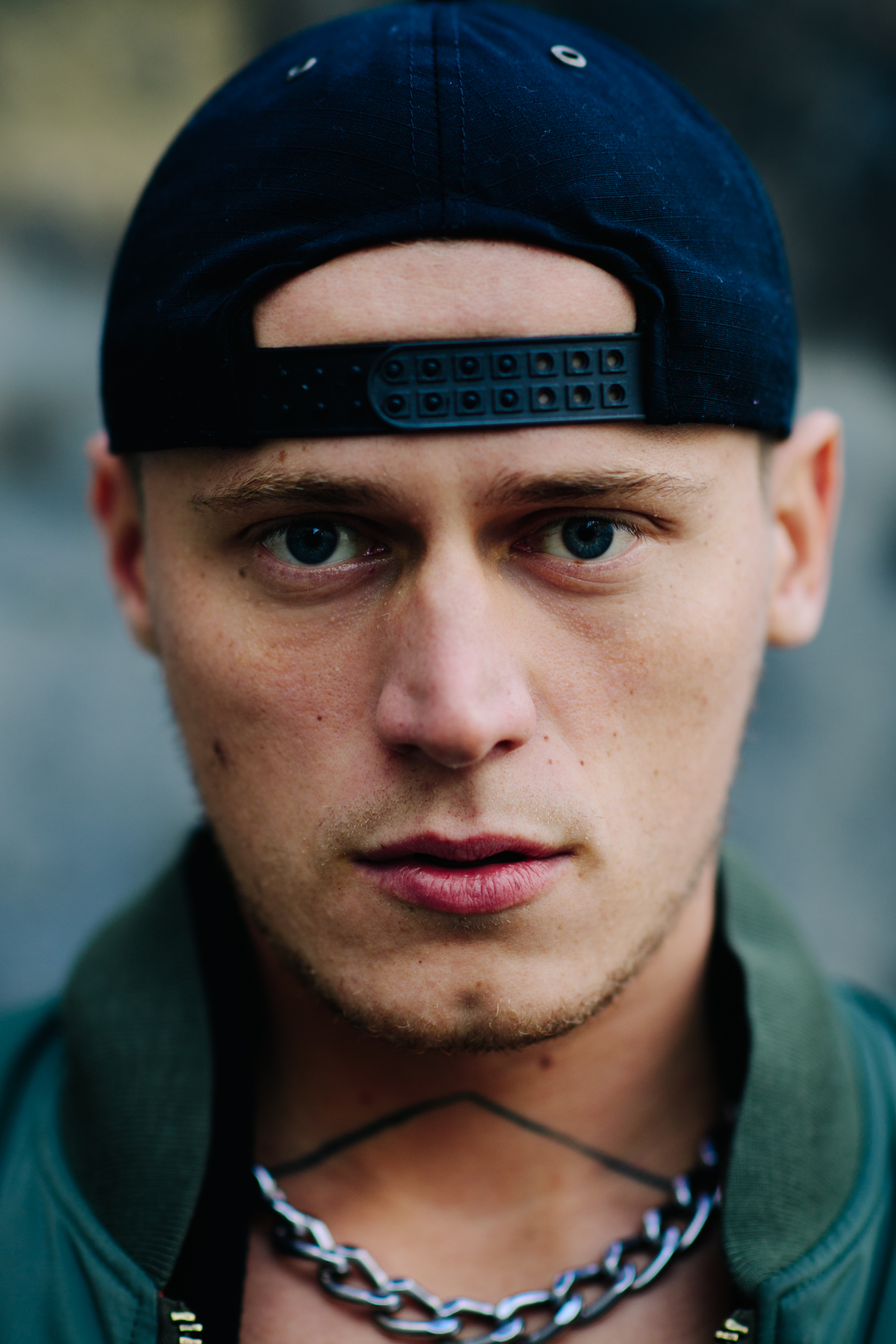 Portrait of a man wearing baseball hat