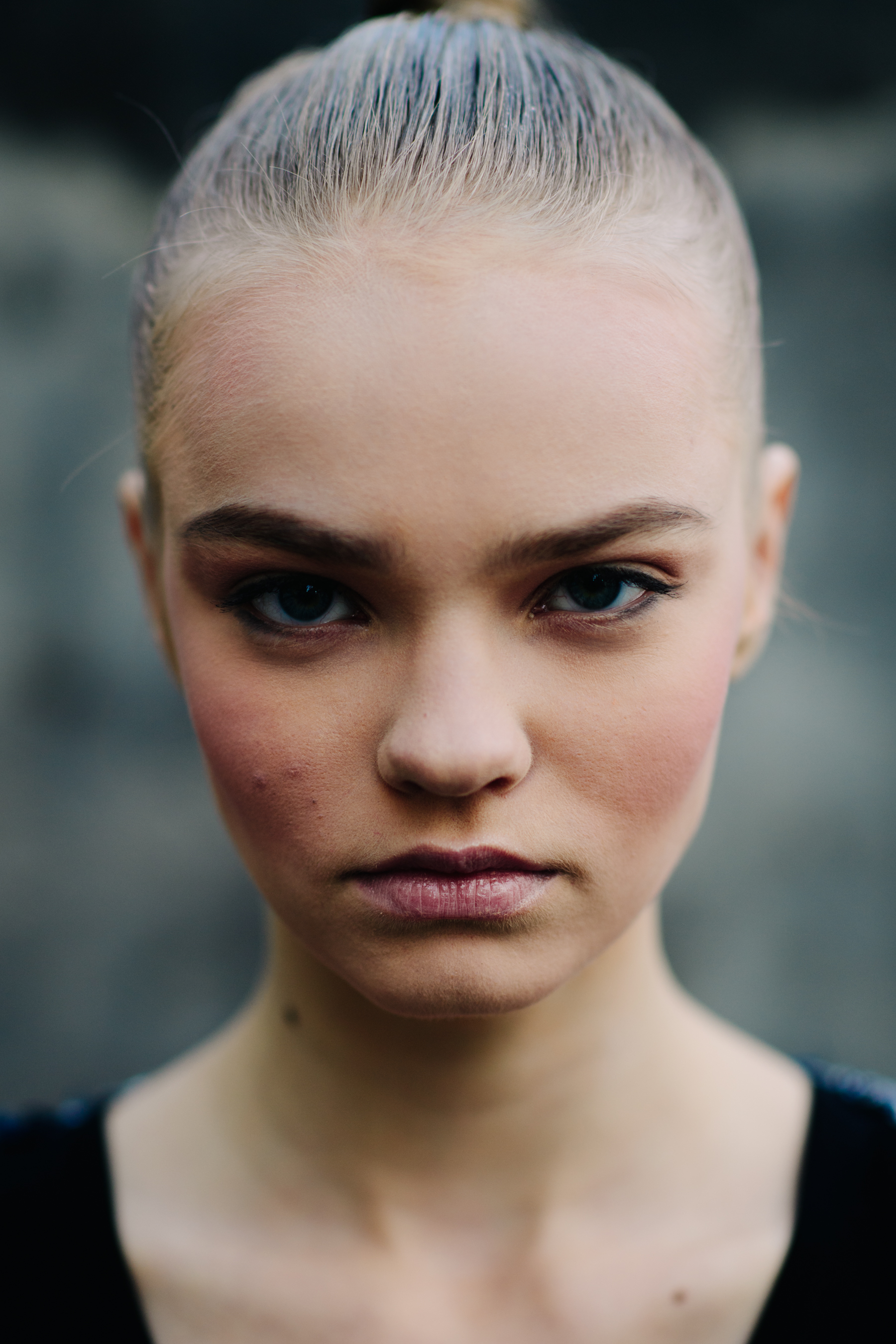 Portrait of a model with braided hair