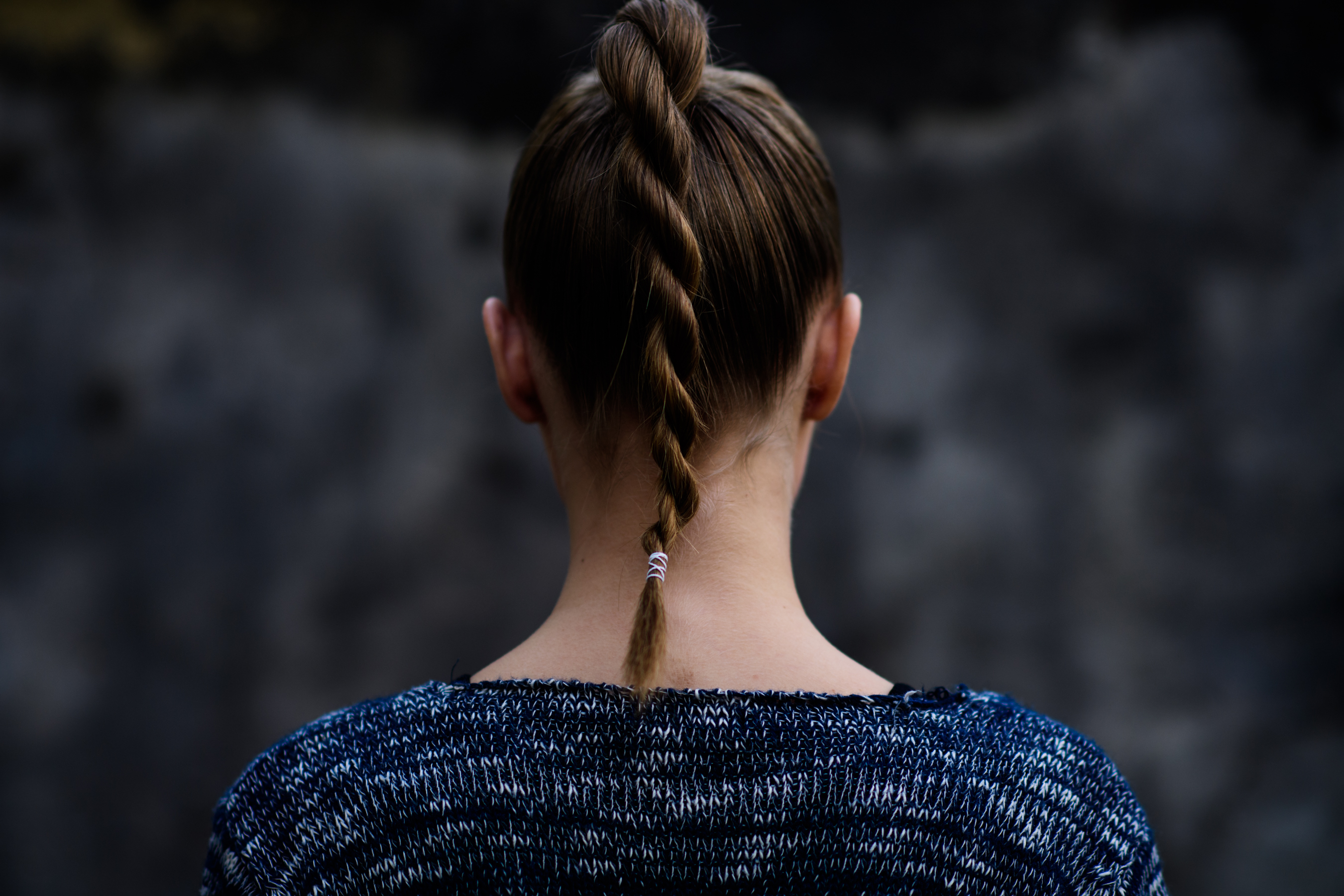 Model with braided hair