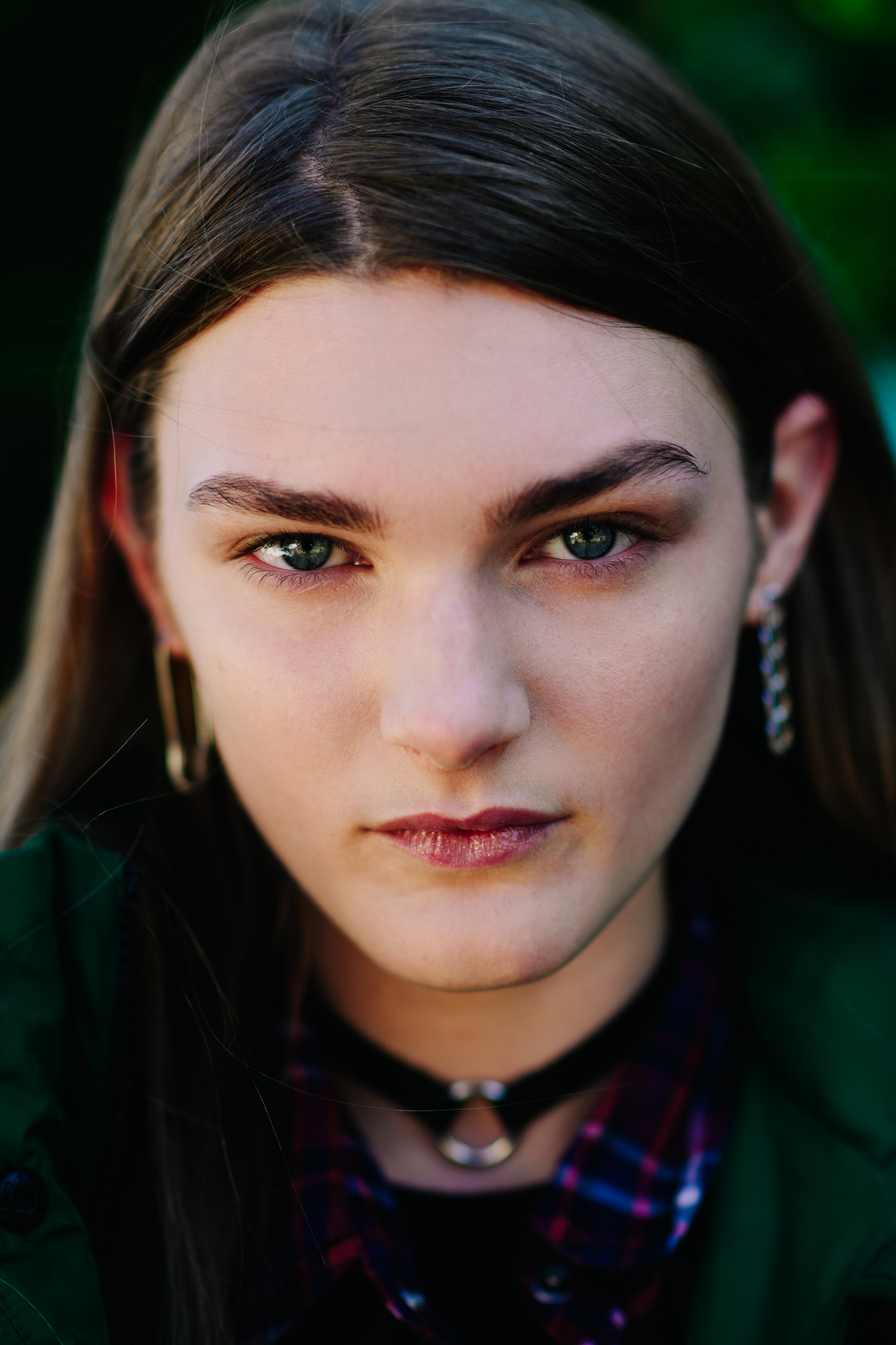 Portrait of model with green eyes