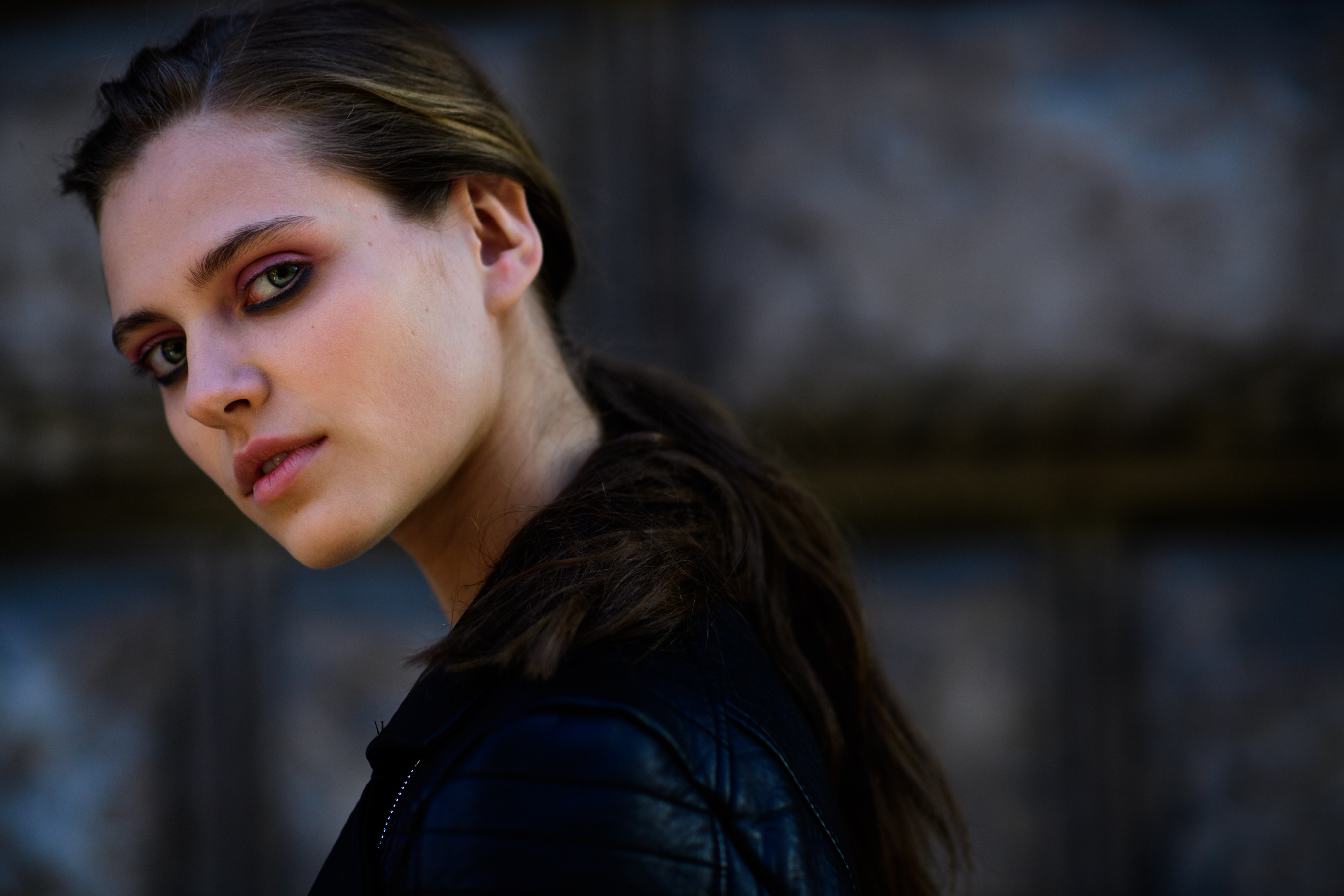 Russian model with pink eye makeup