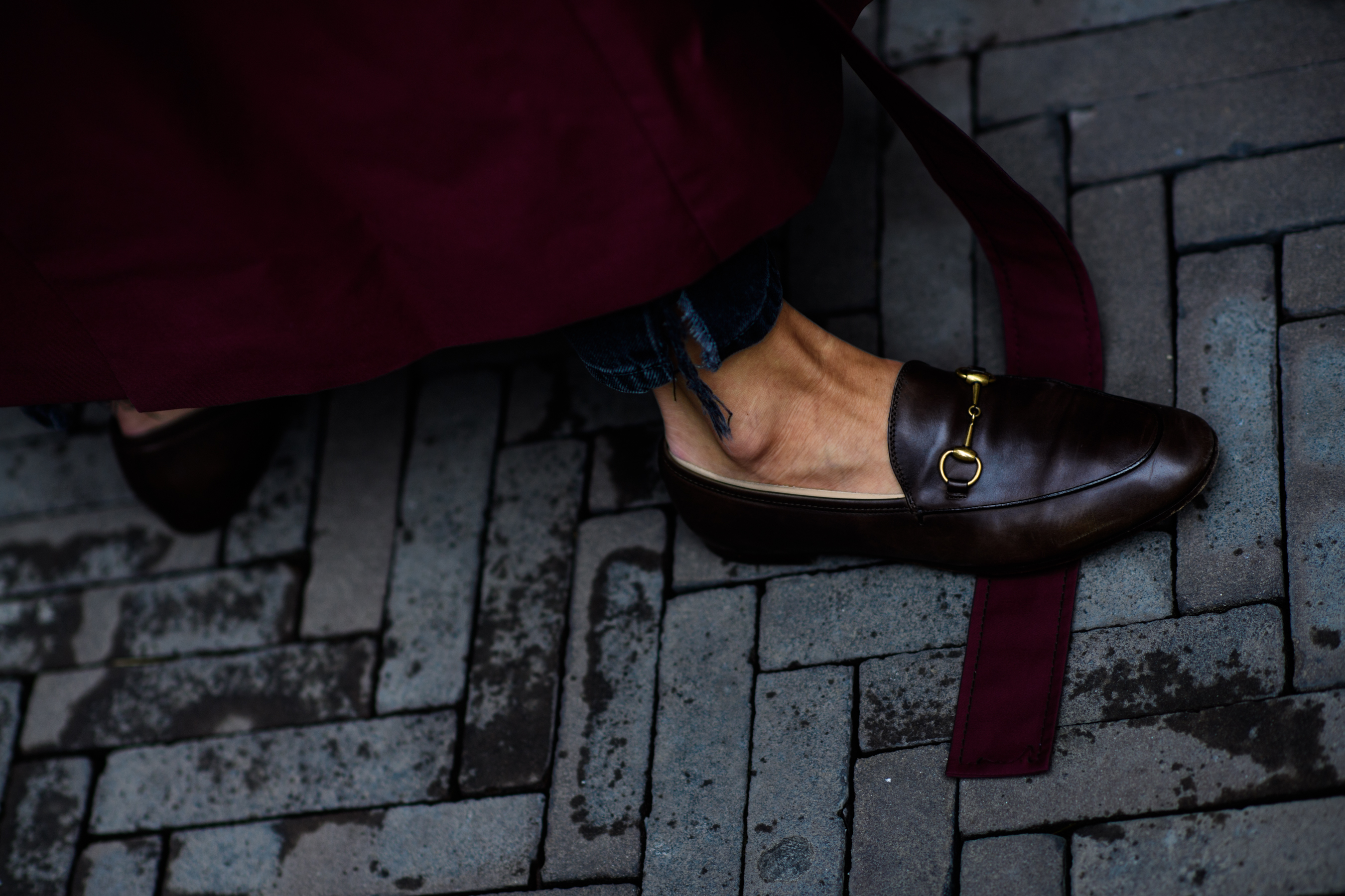 Georgian buyer wearing Gucci loafers