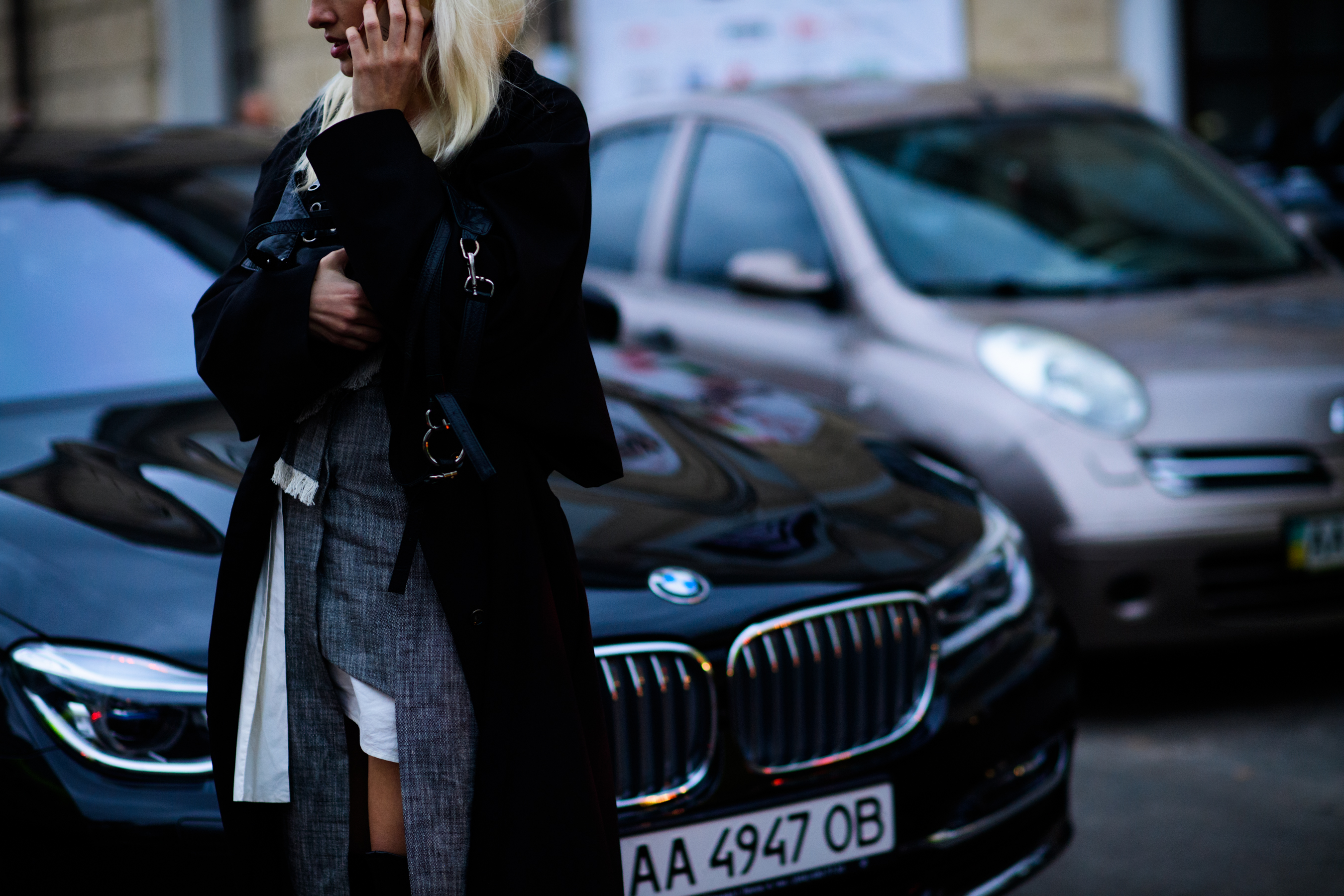 Ukrainian DJ wearing grey dress