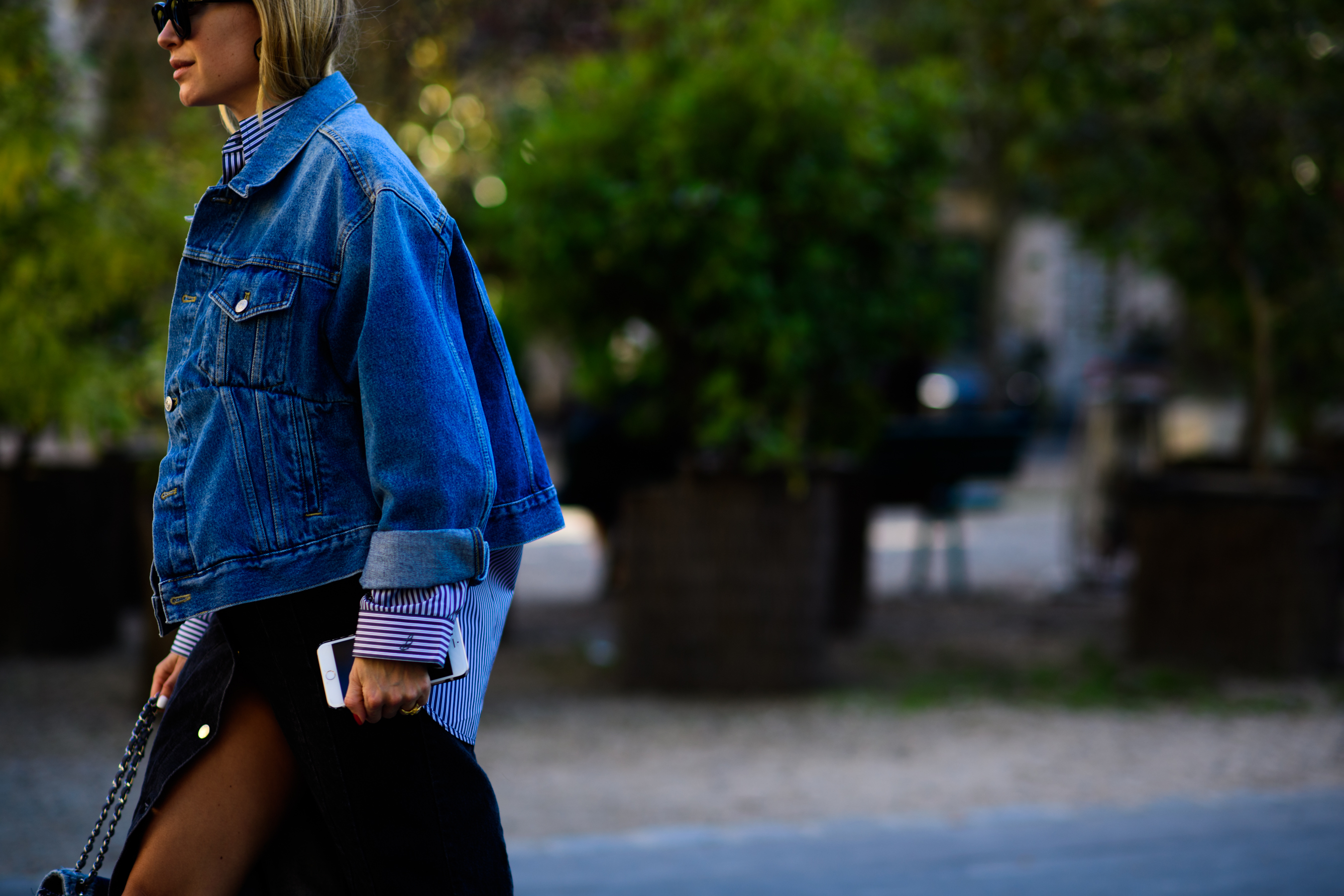 Danish blogger wearing denim jacket