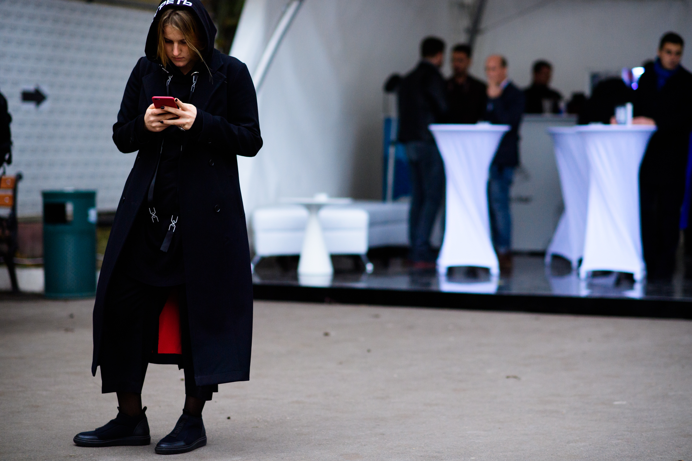 Ukrainian girl wearing black hoodie