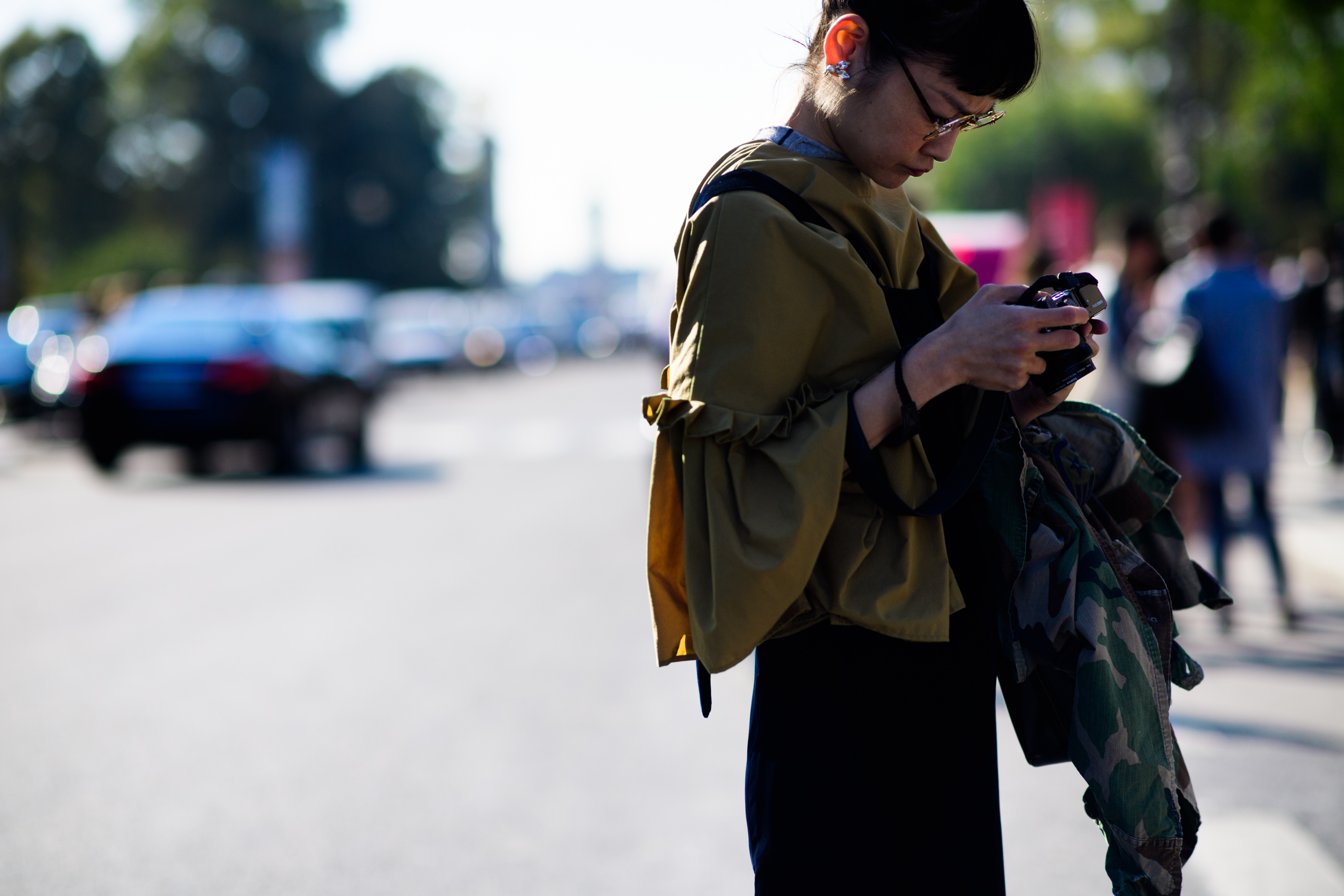 Japanese woman looking at camera
