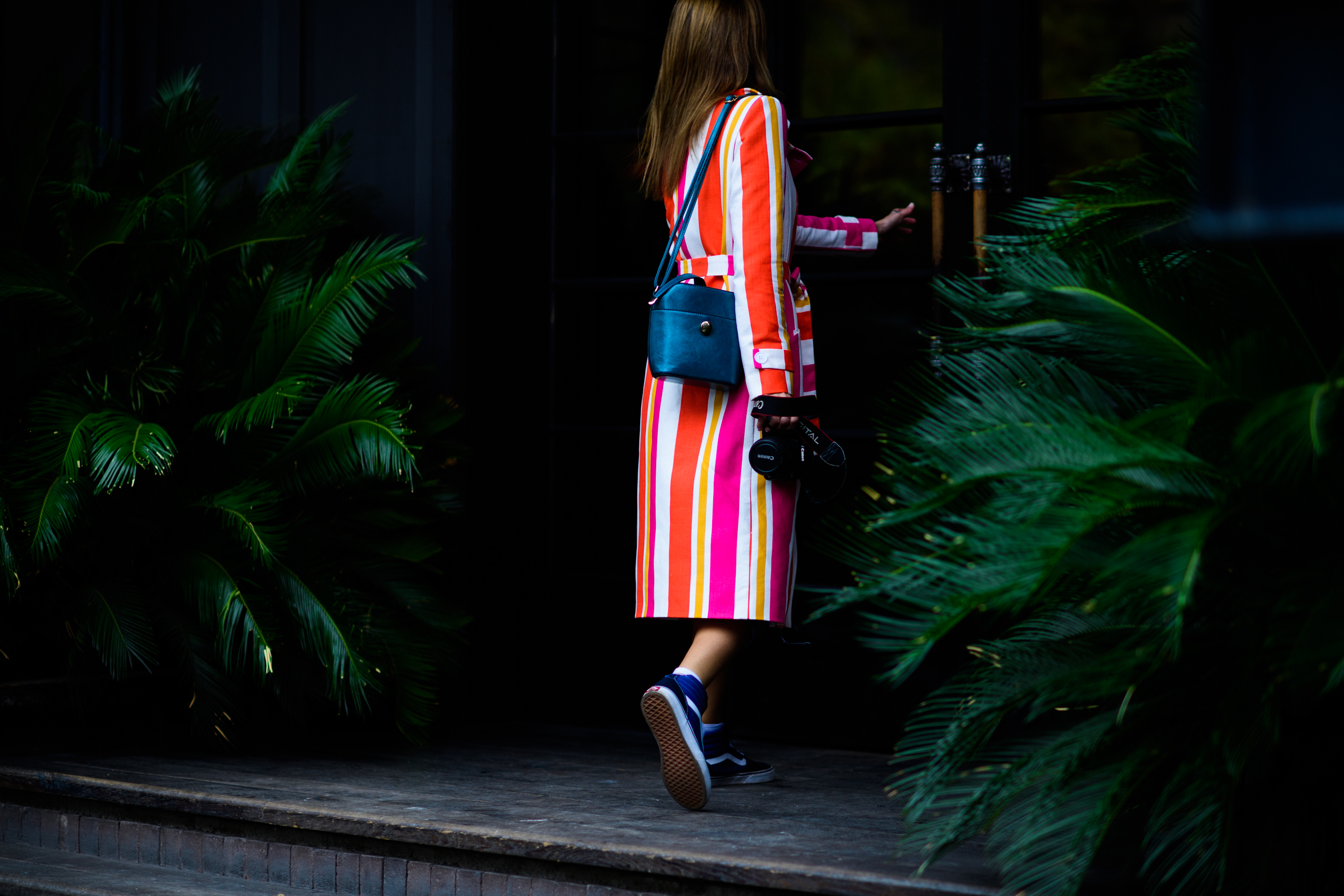 Georgian photographer wearing colorful coat