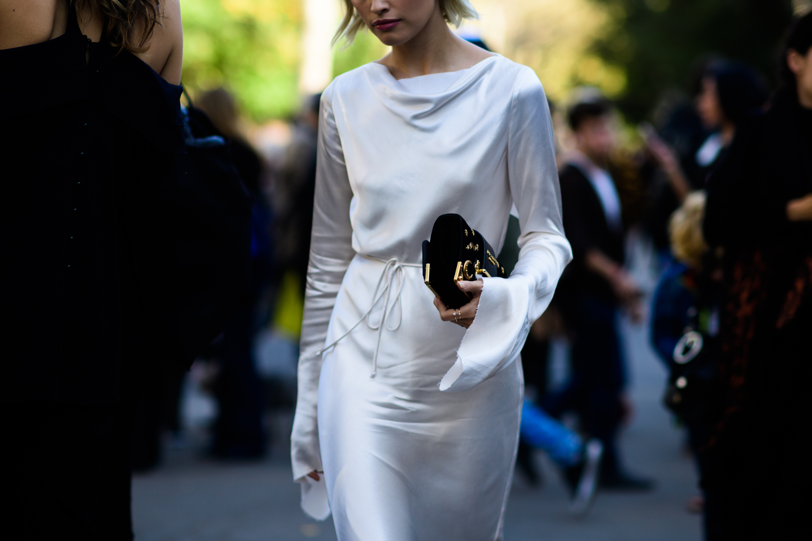 Australian actress wearing white dress
