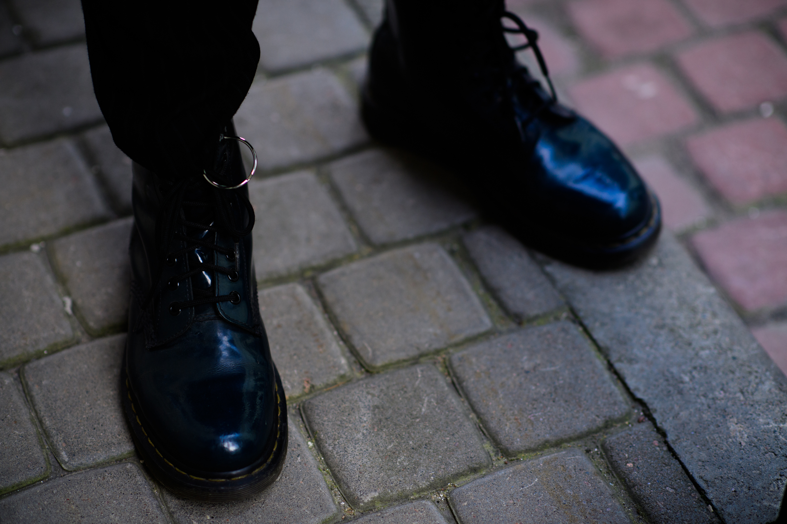 Russian stylist wearing Dr.Martens boots