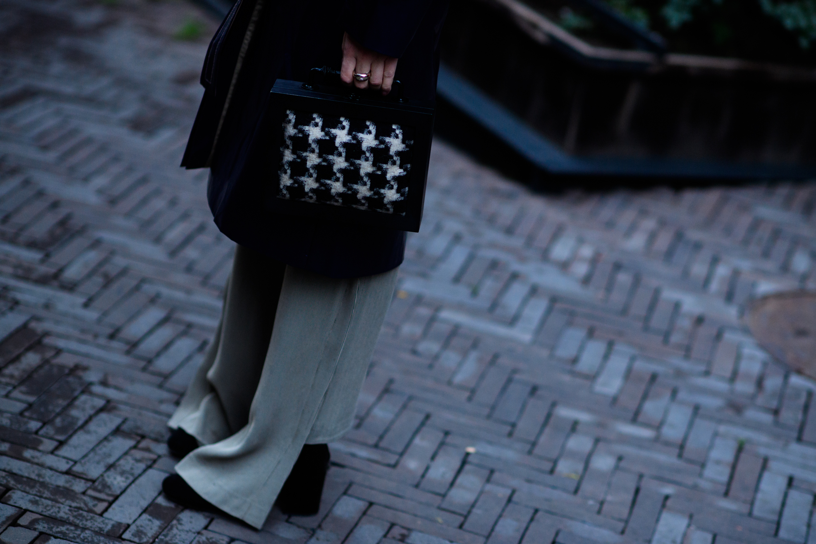 Georgian editor wearing grey pants