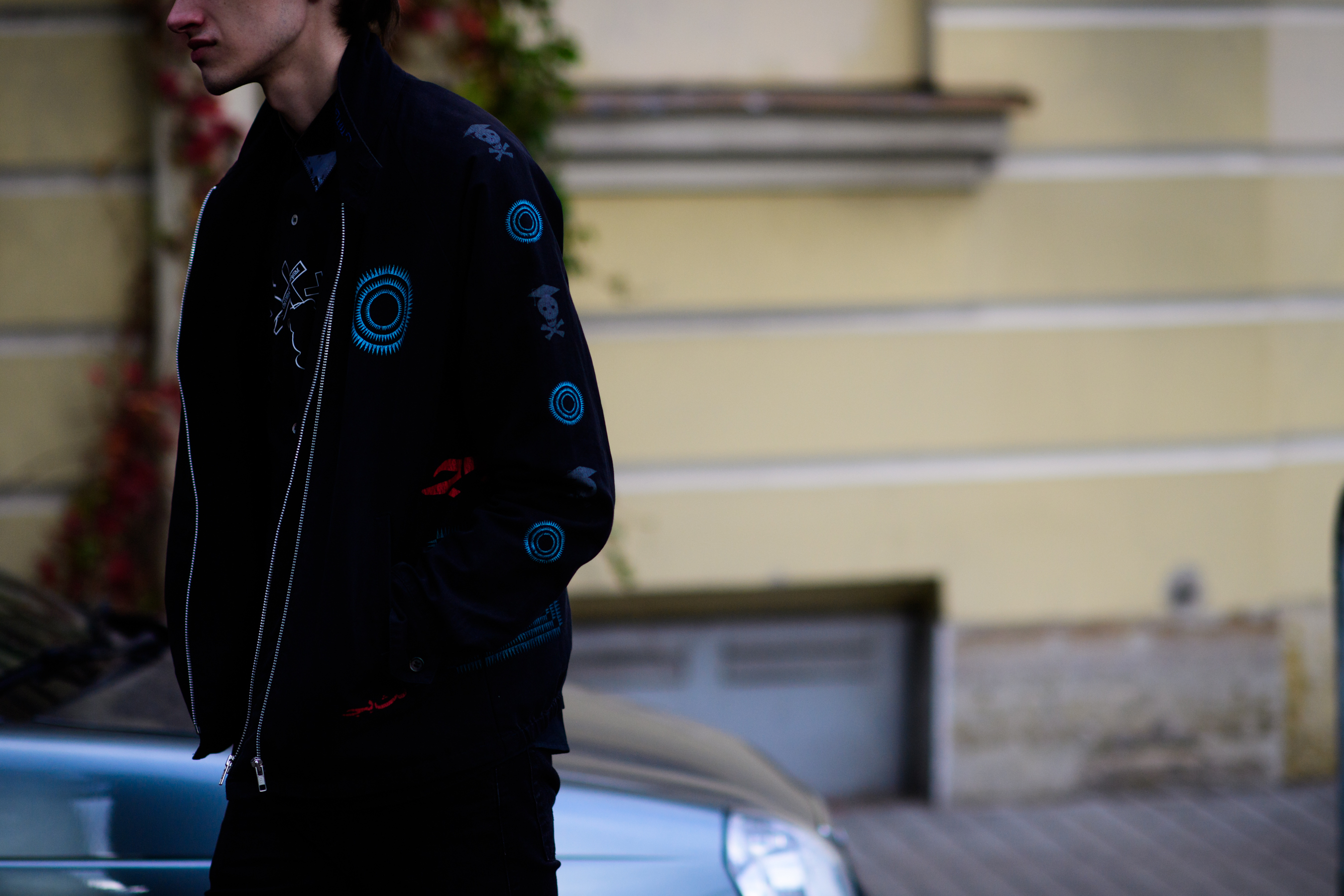 Russian man wearing bomber jacket