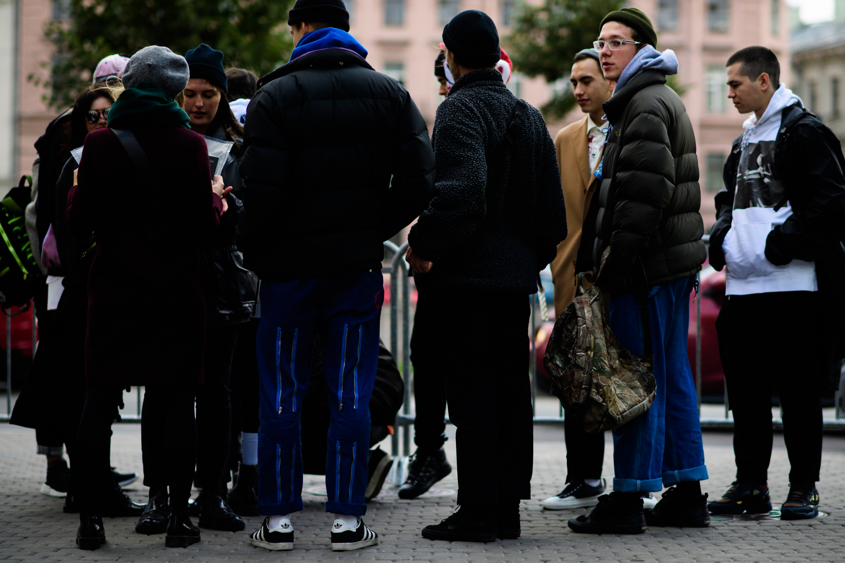 Group of Russian youth attending Fashion Week