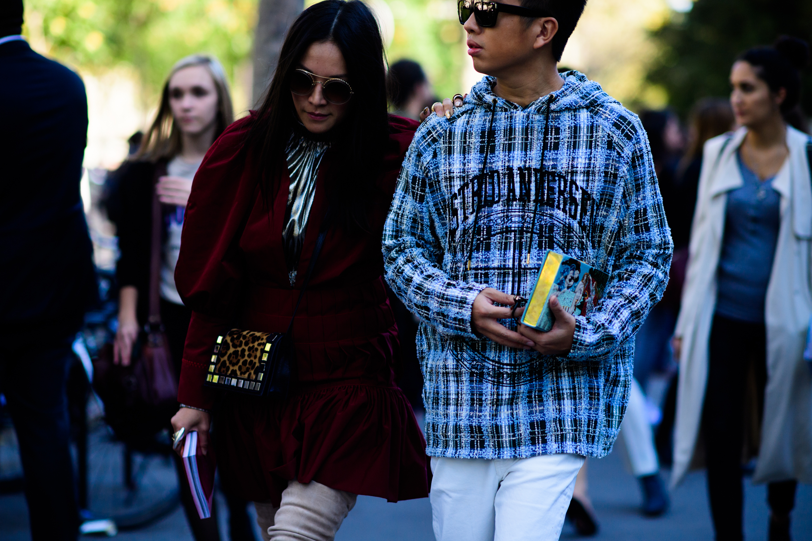 Couple walking after show