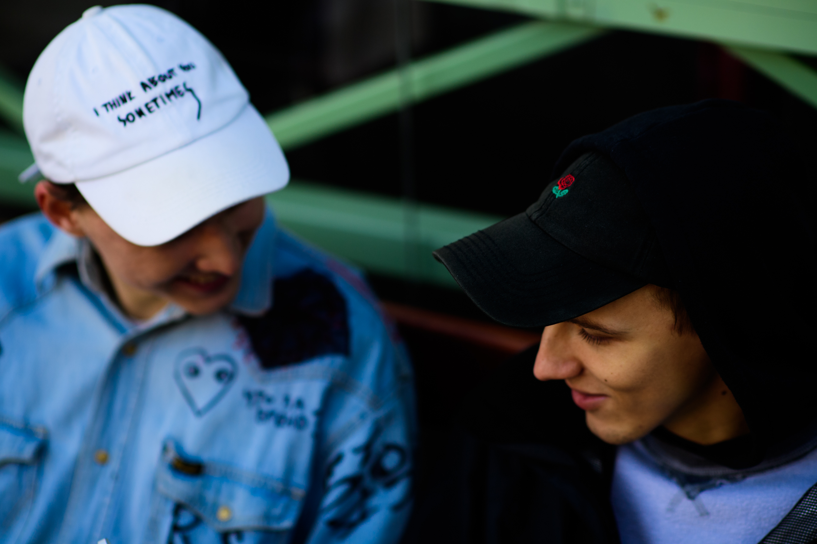 Two Russian boys wearing hats