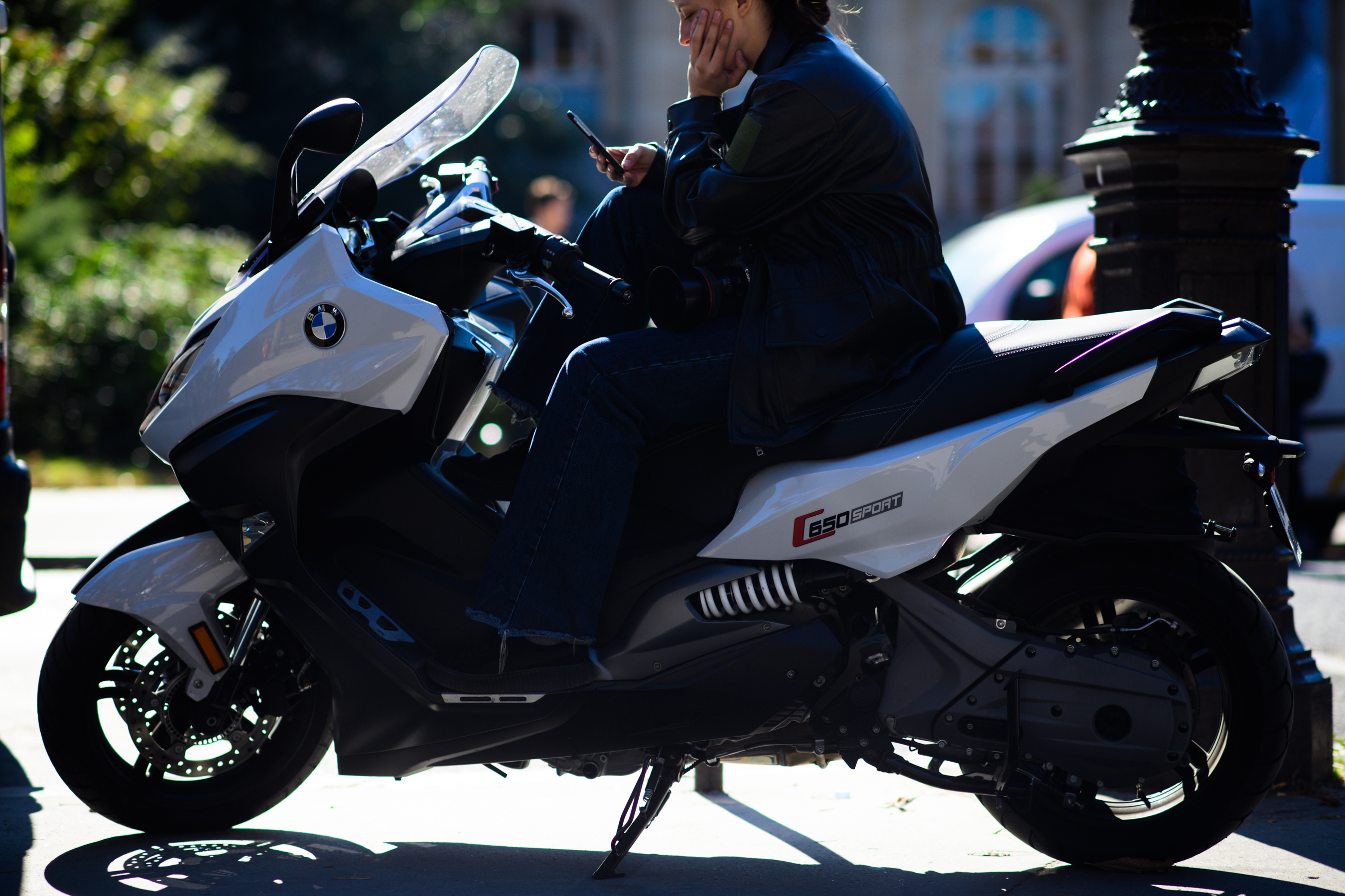 Russian photographer on scooter