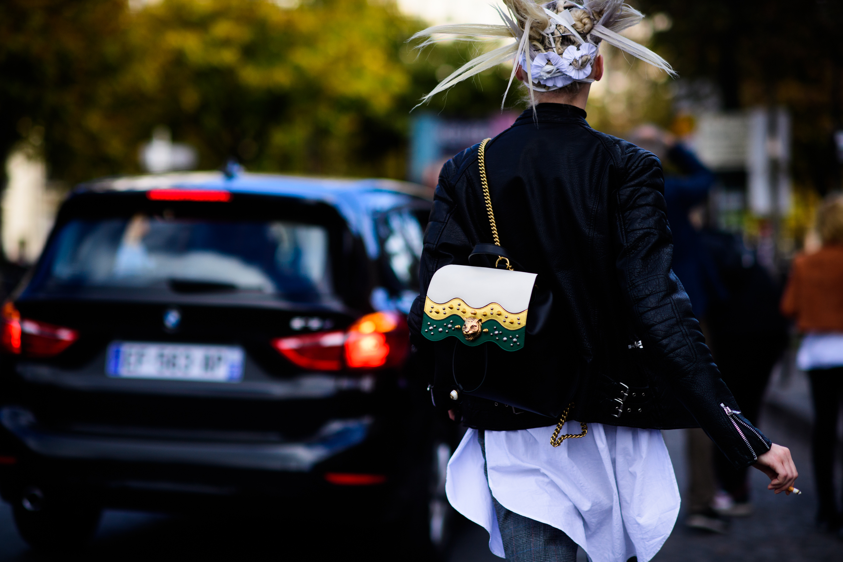Model leaving Haider Ackermann show