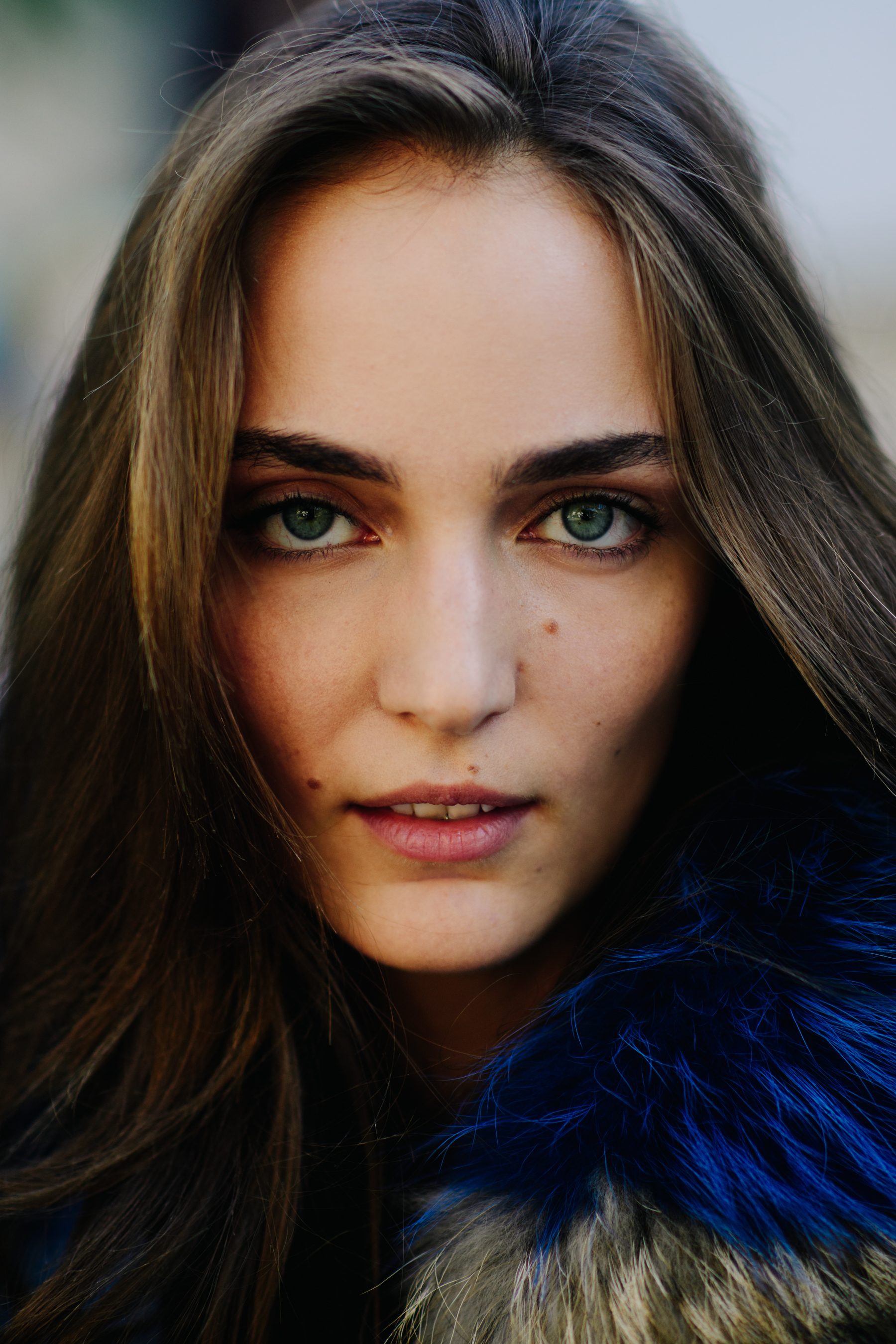 Portrait of model with green eyes