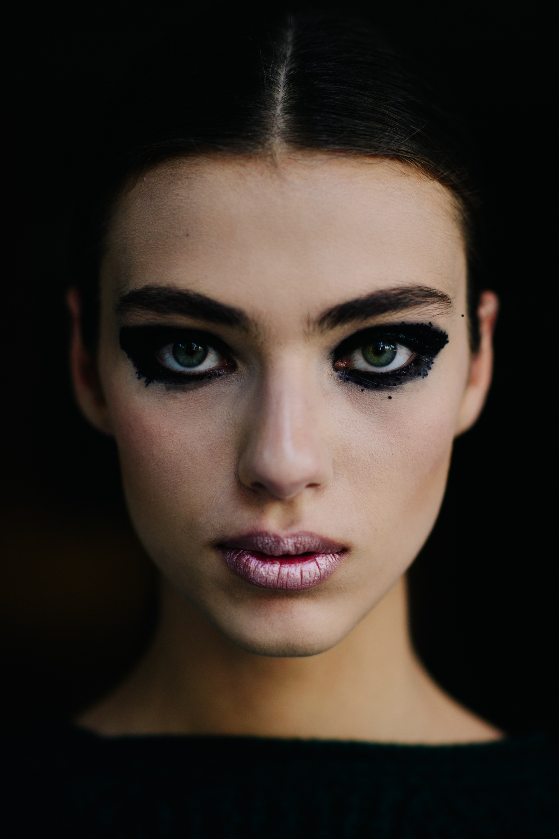 Portrait of a model with dark make up