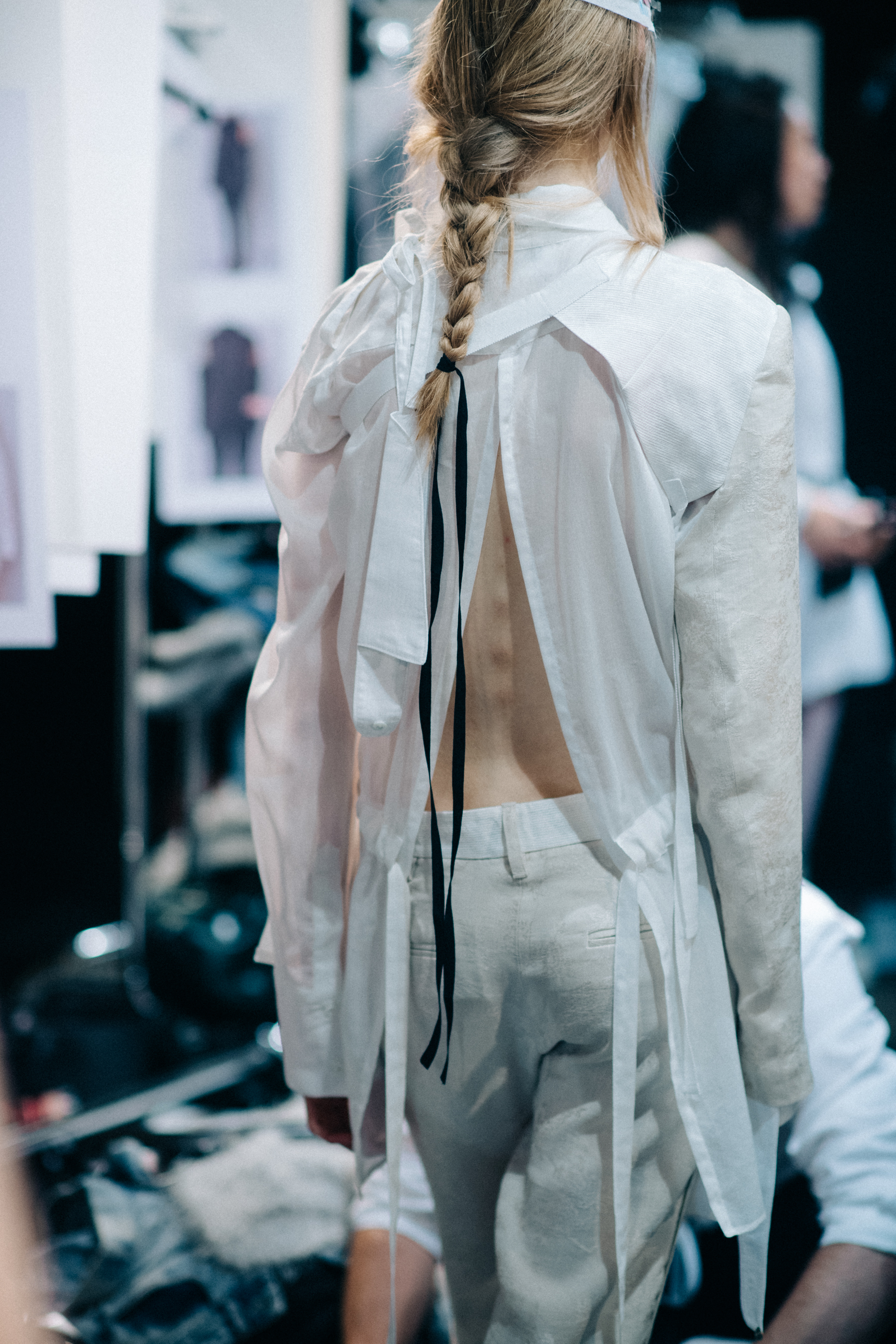 Model wearing all white