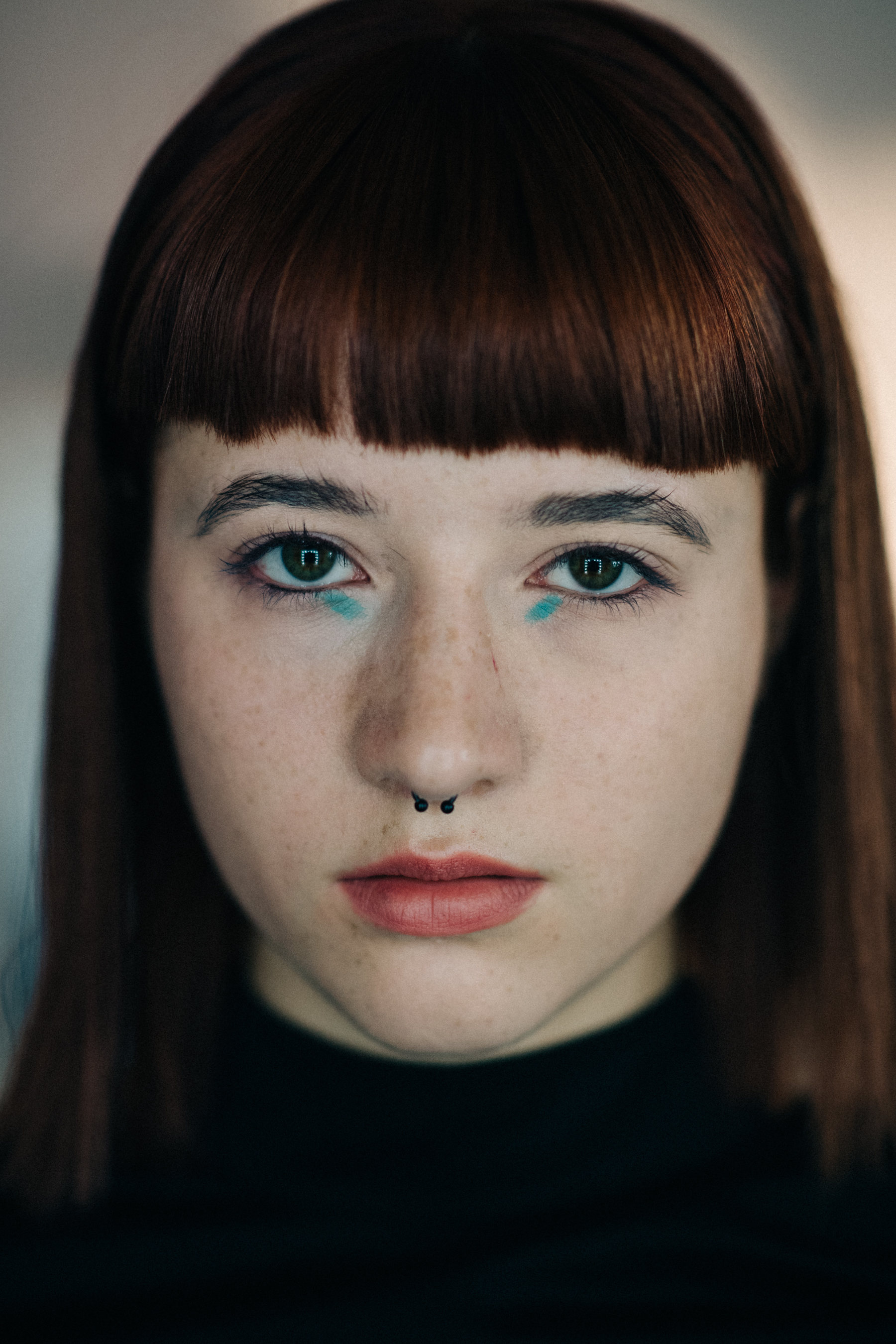 Portrait of model with red hair