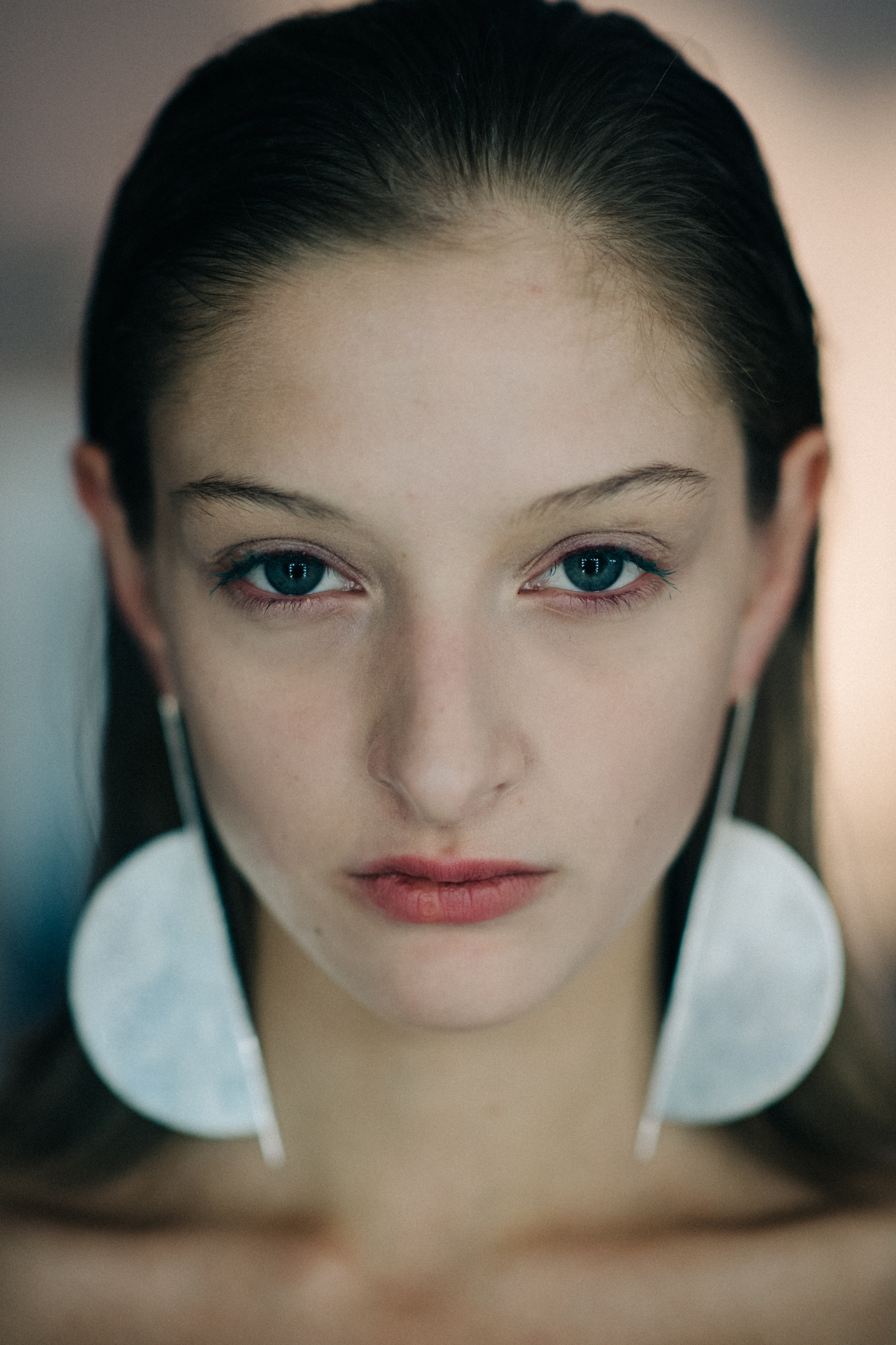 Portrait of model with big earring