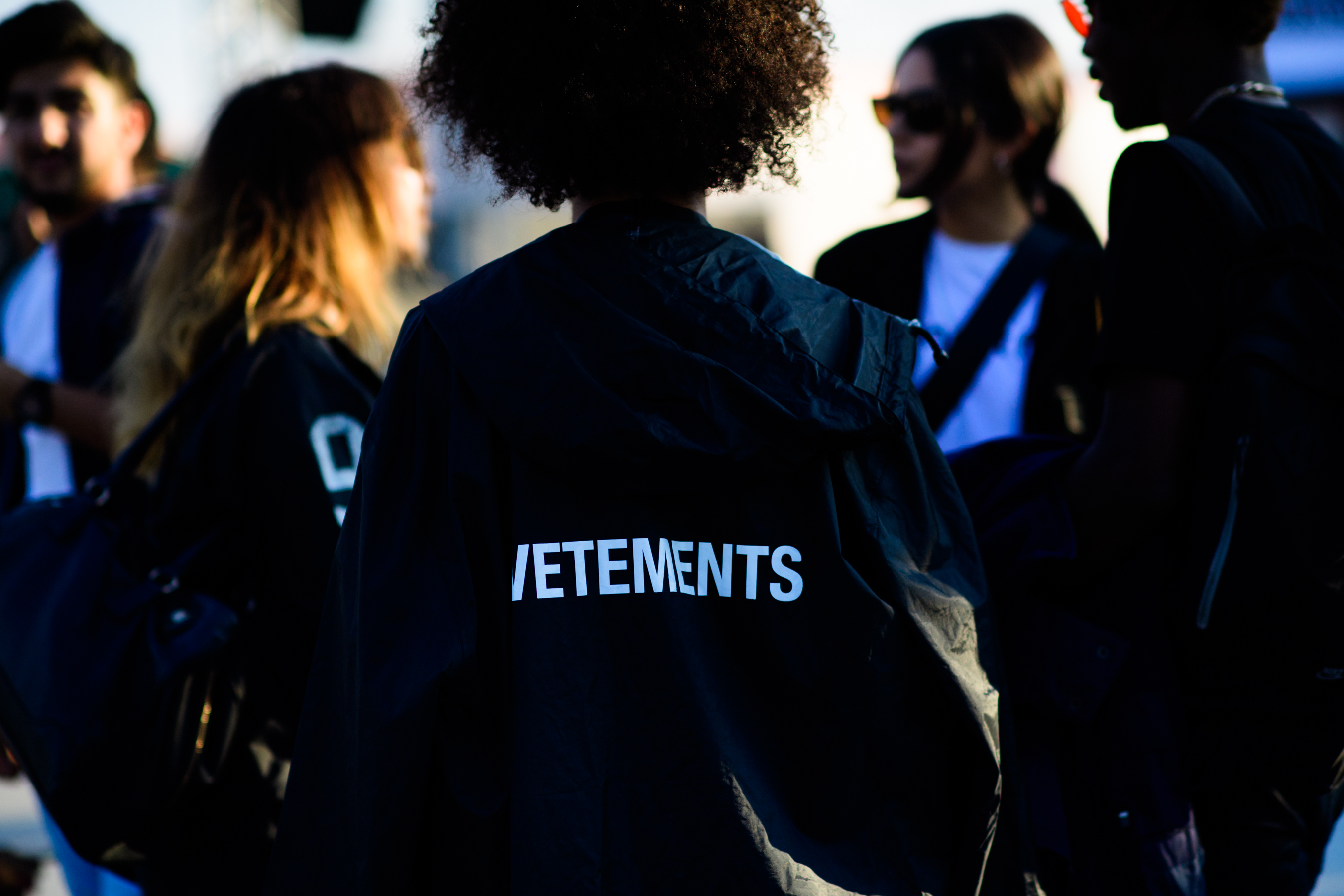 Woman wearing vetements raincoast