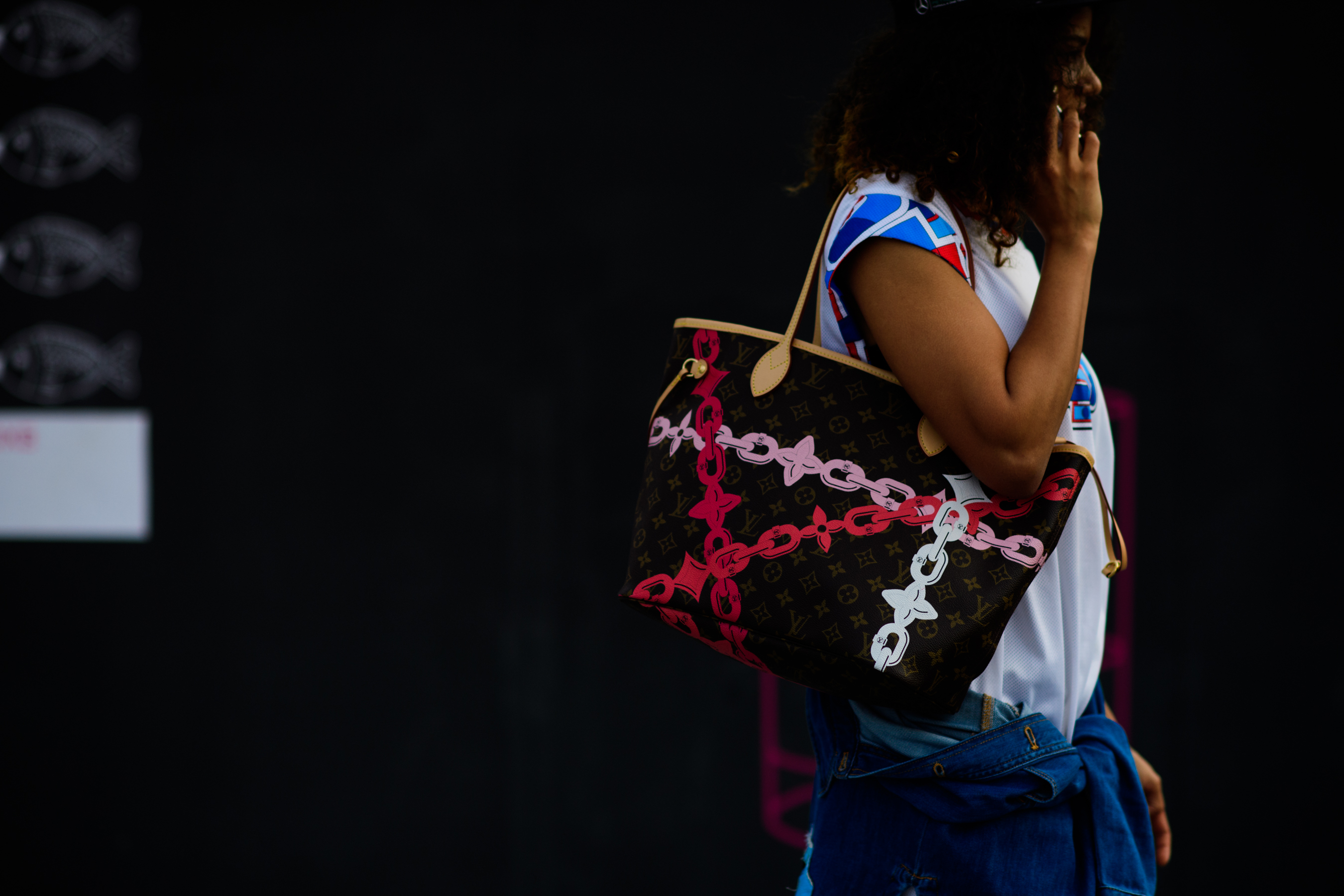 Woman with Louis Vuitton bag