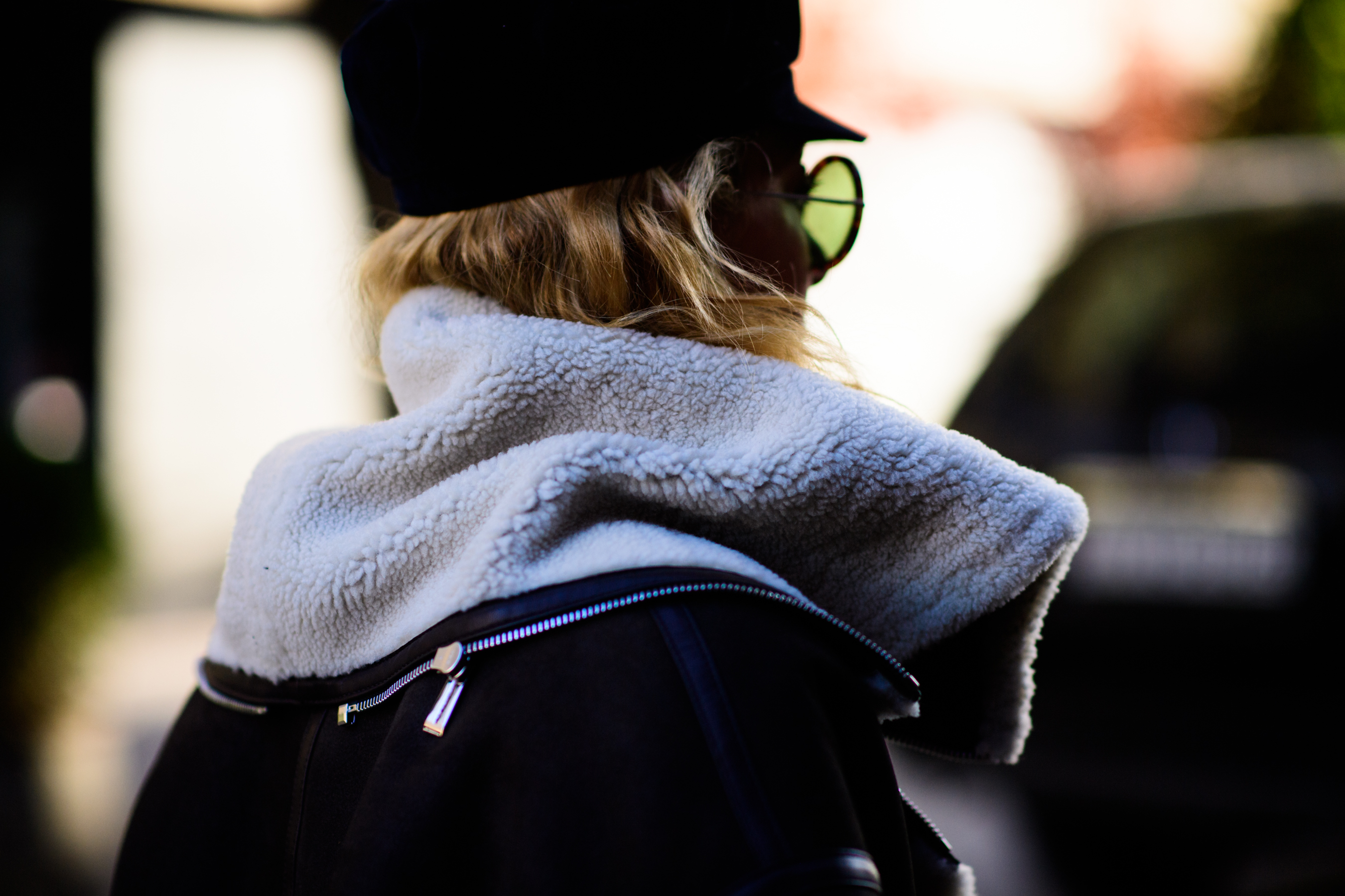 French woman wearing Balenciaga parka