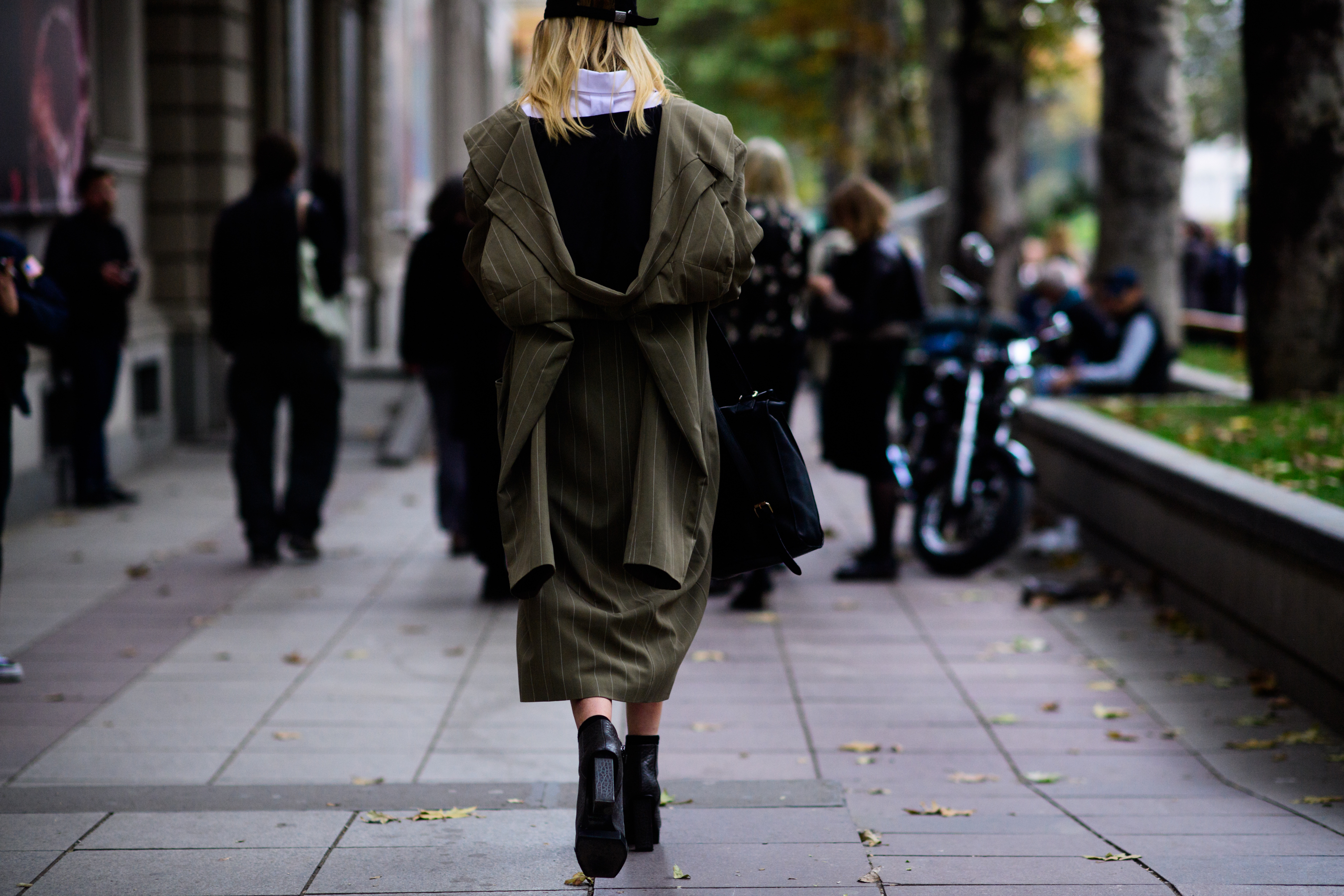Woman wearing conceptual designed coat