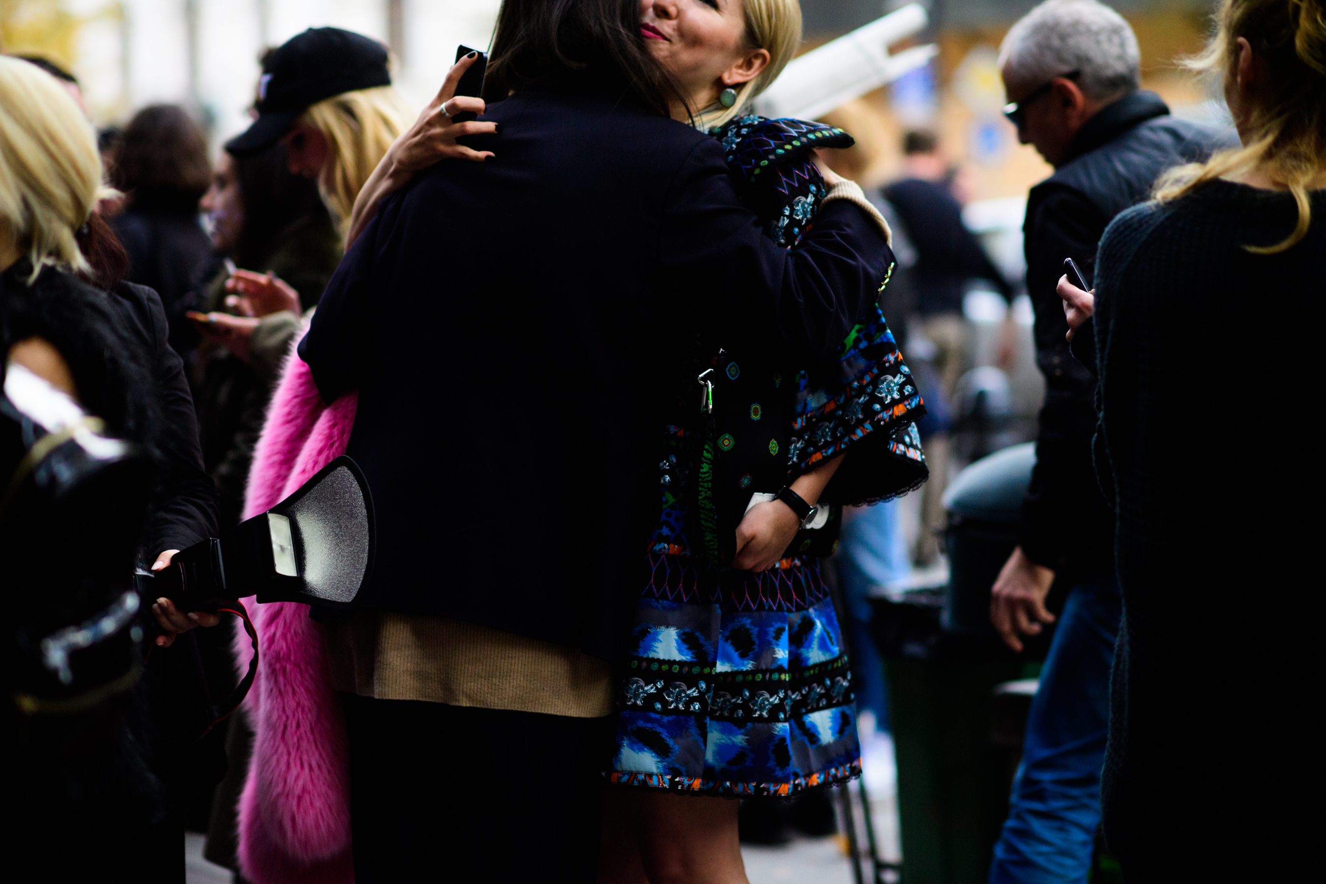 Two women hugging at MBFWTbilisi