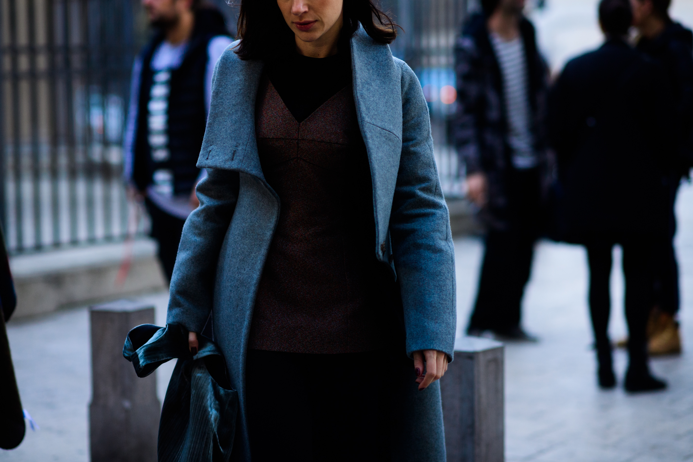 Ukrainian designer wearing grey coat