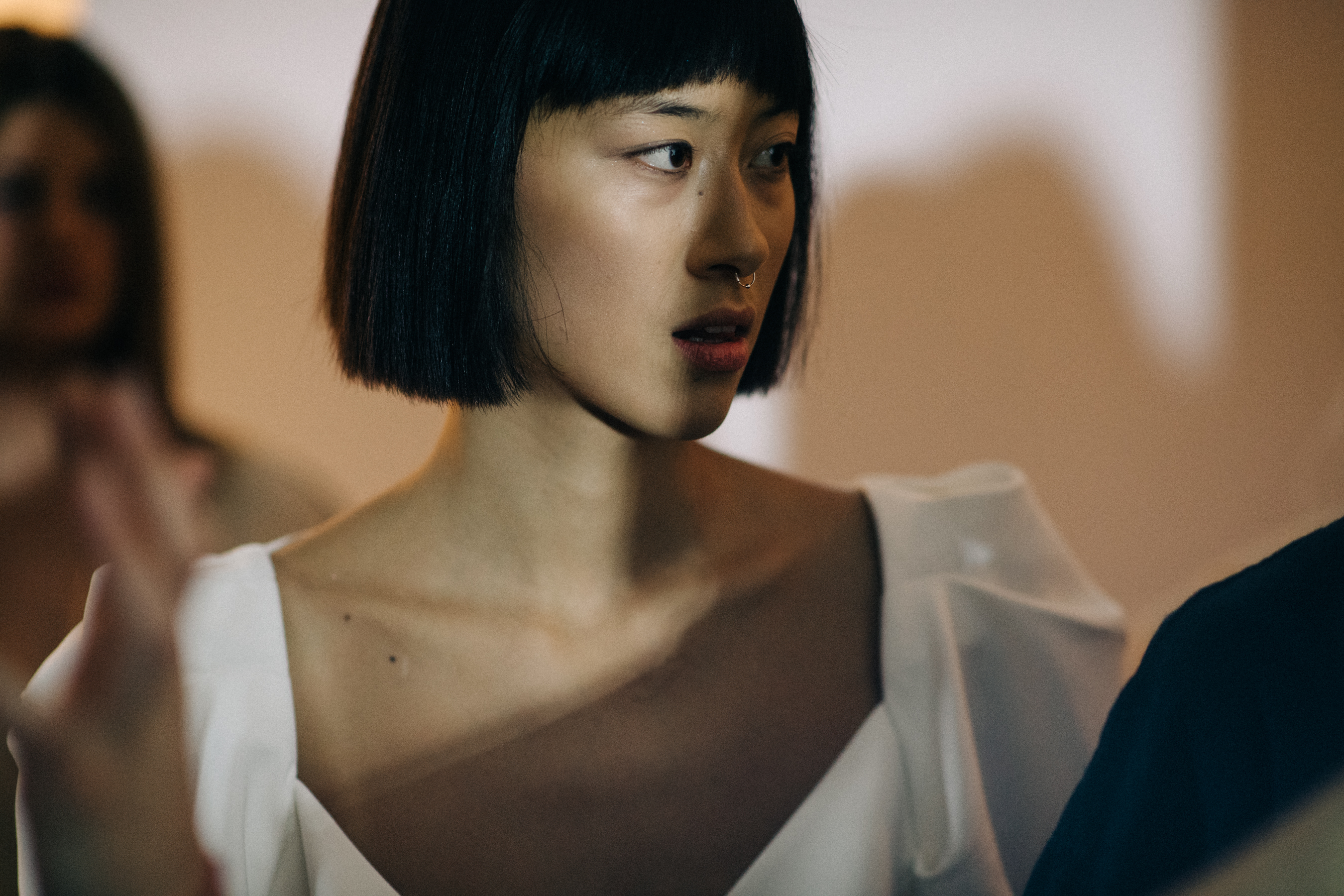 Asian model with piercings