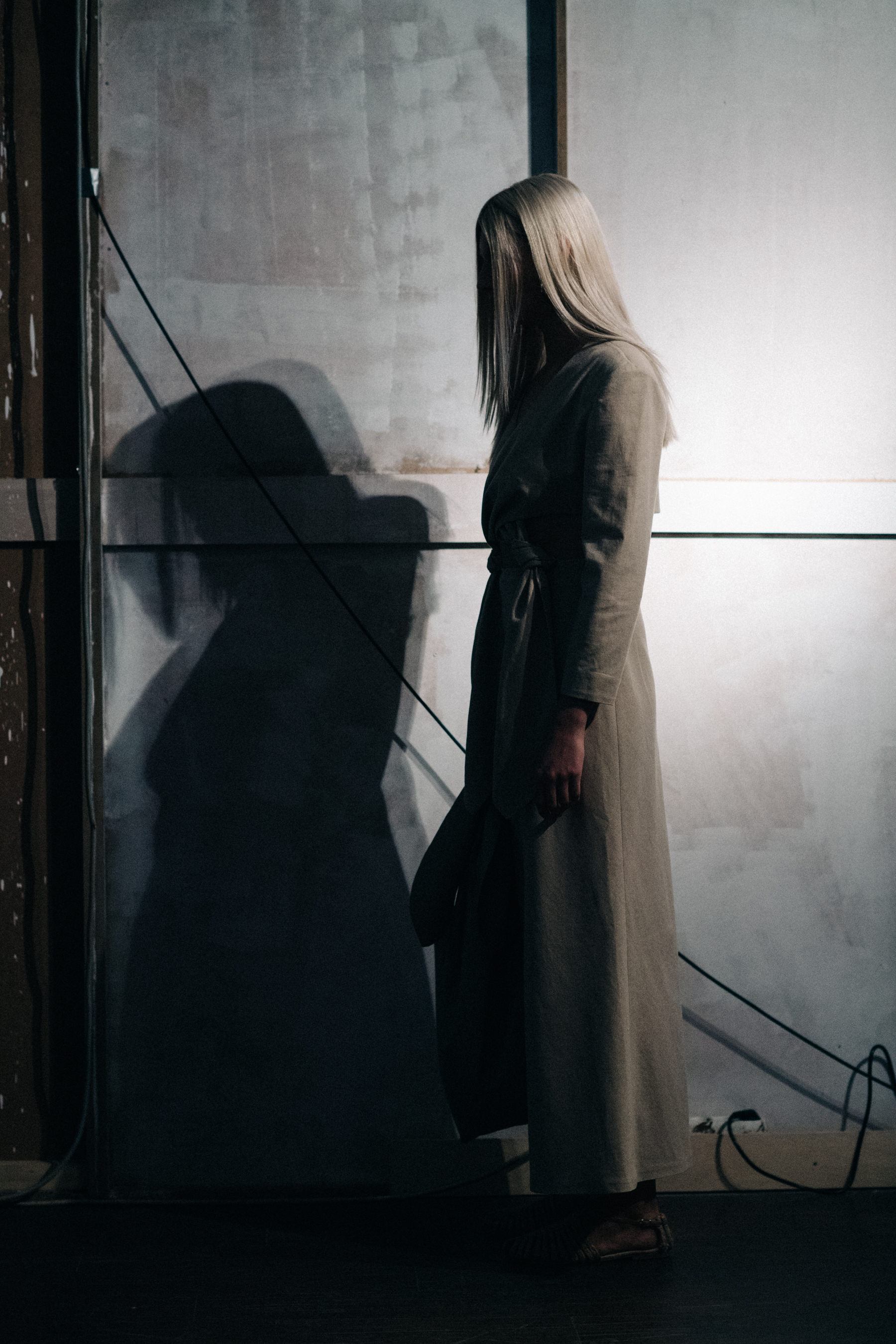 Model with white hair