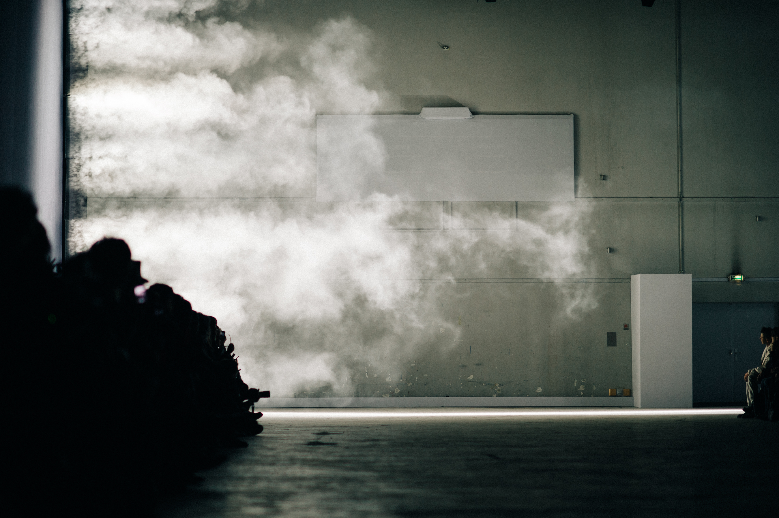 Runway with smoke coming out