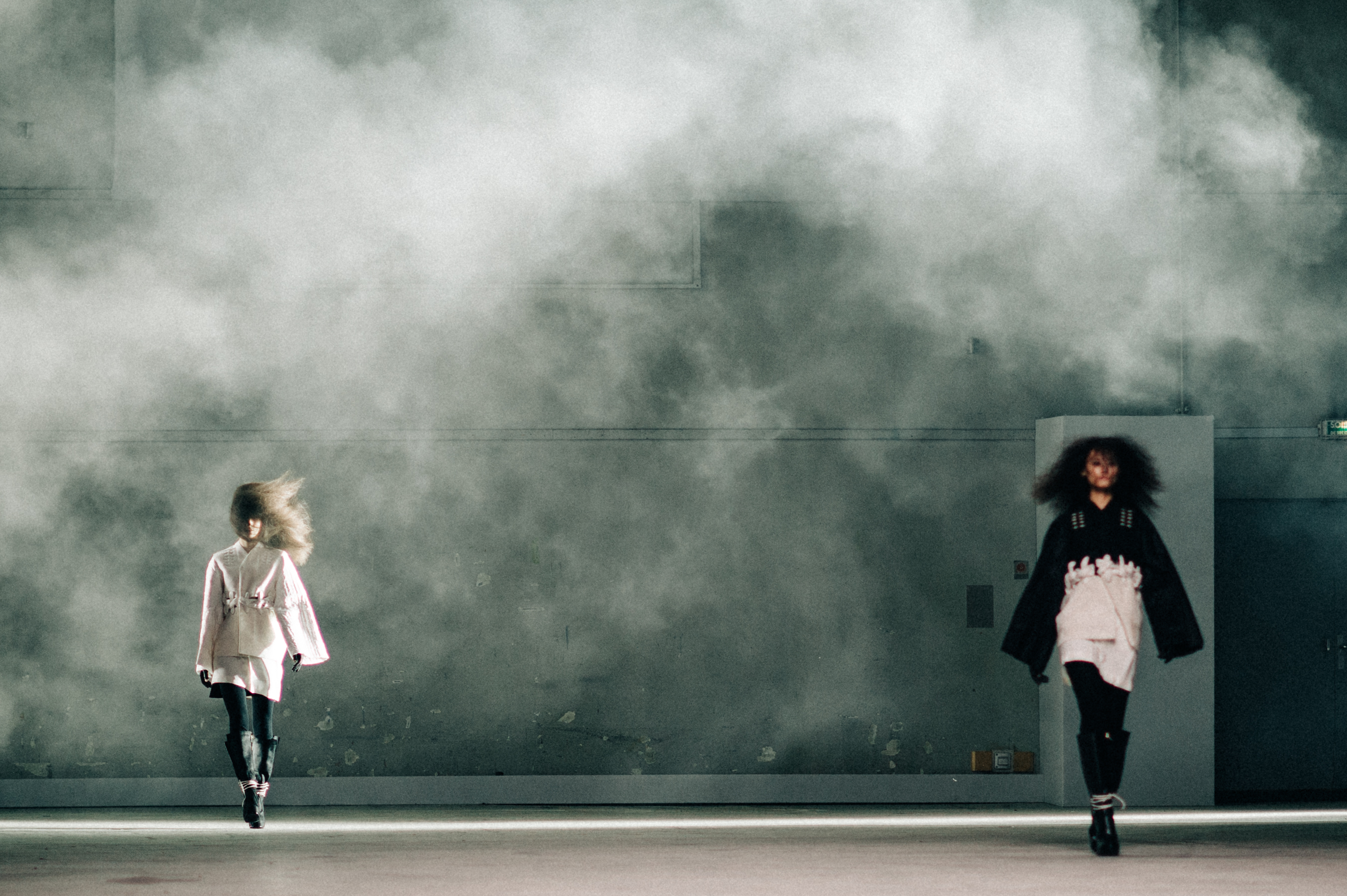 Two models with big hair