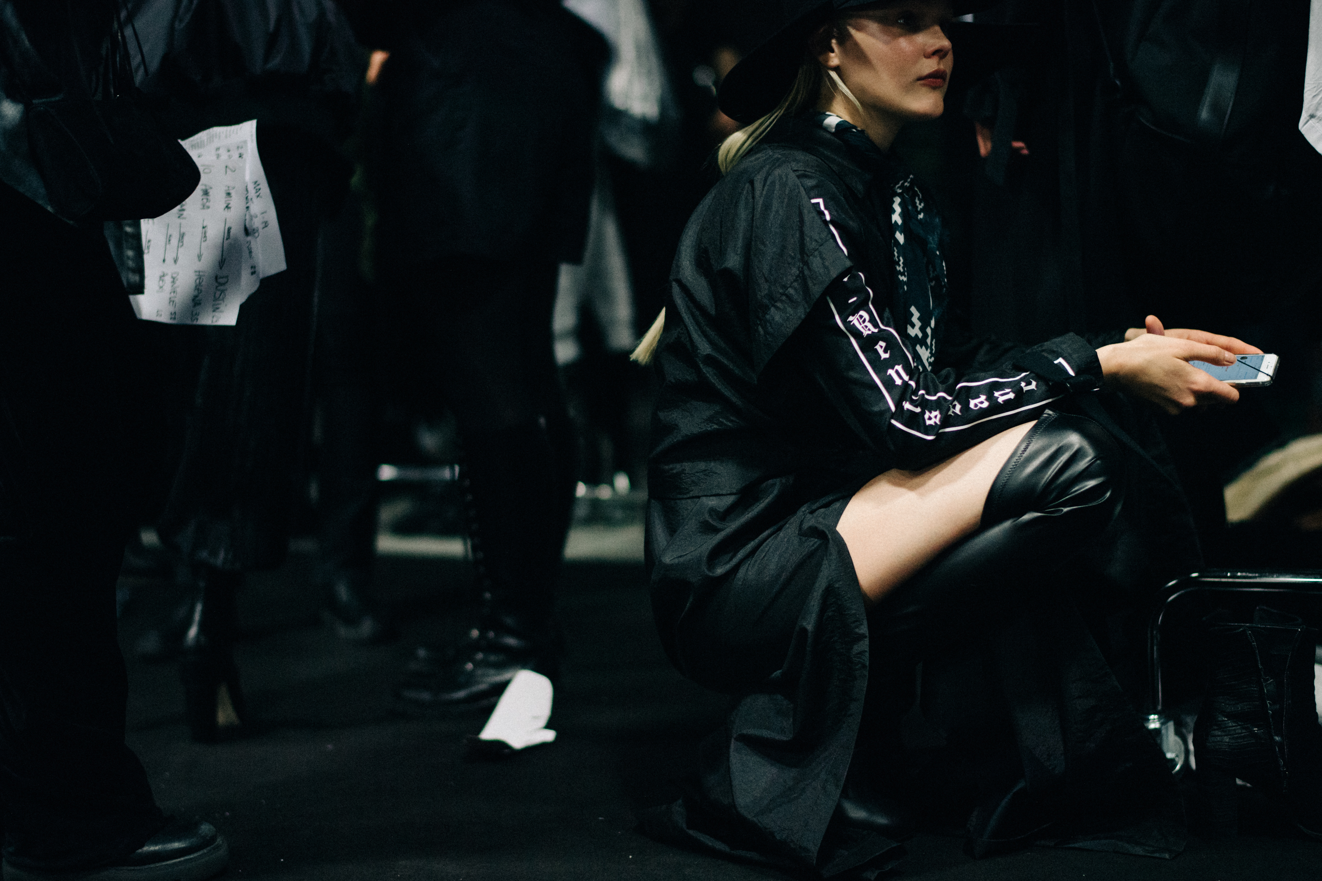 Woman wearing black