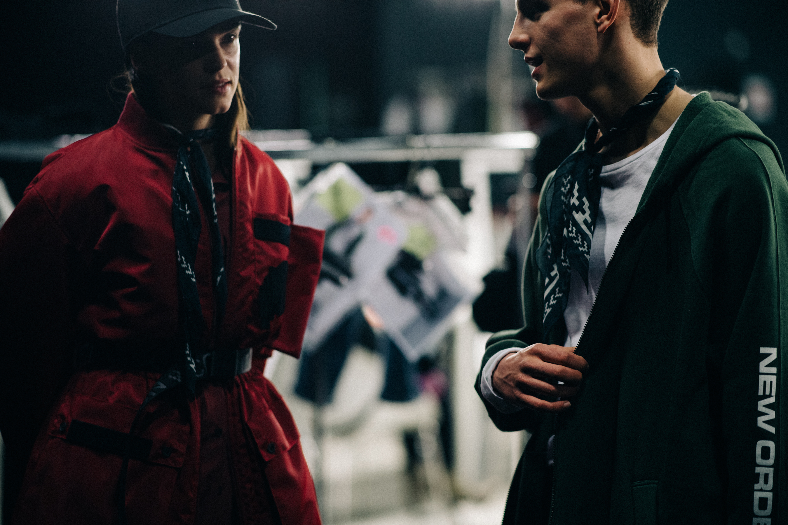 Models wearing total look