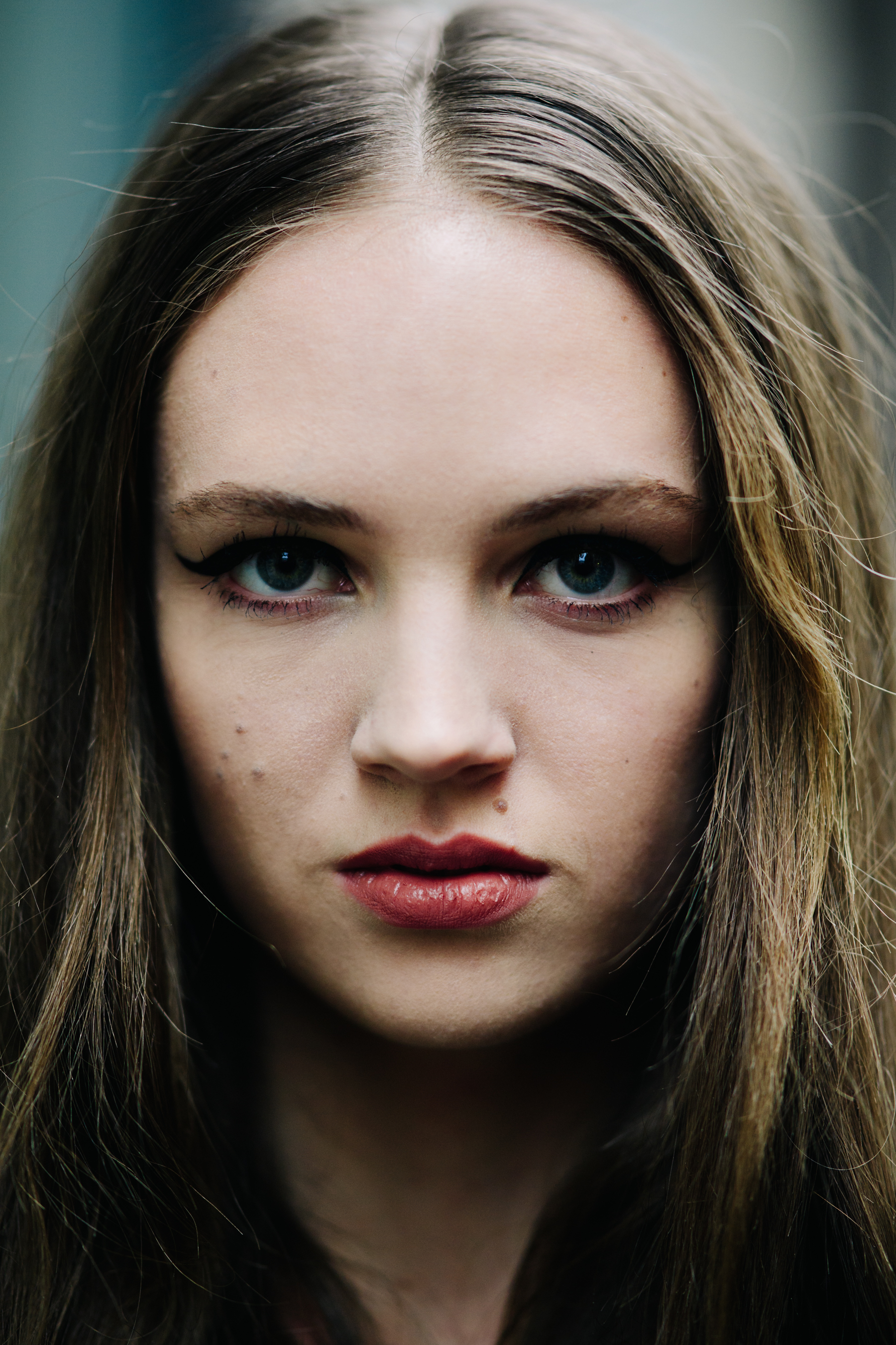 Portrait of model with blond hair