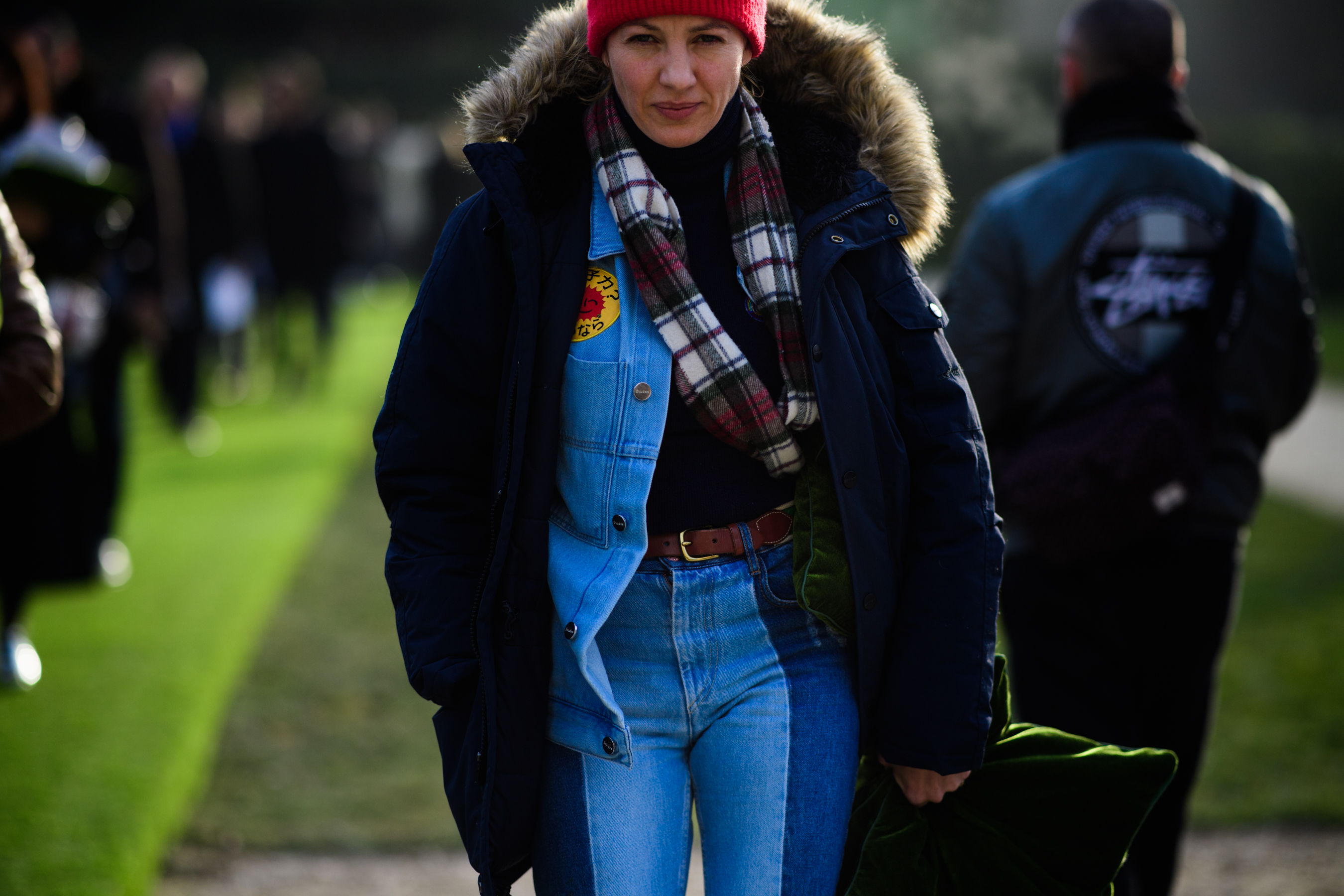 Woman wearing scarf