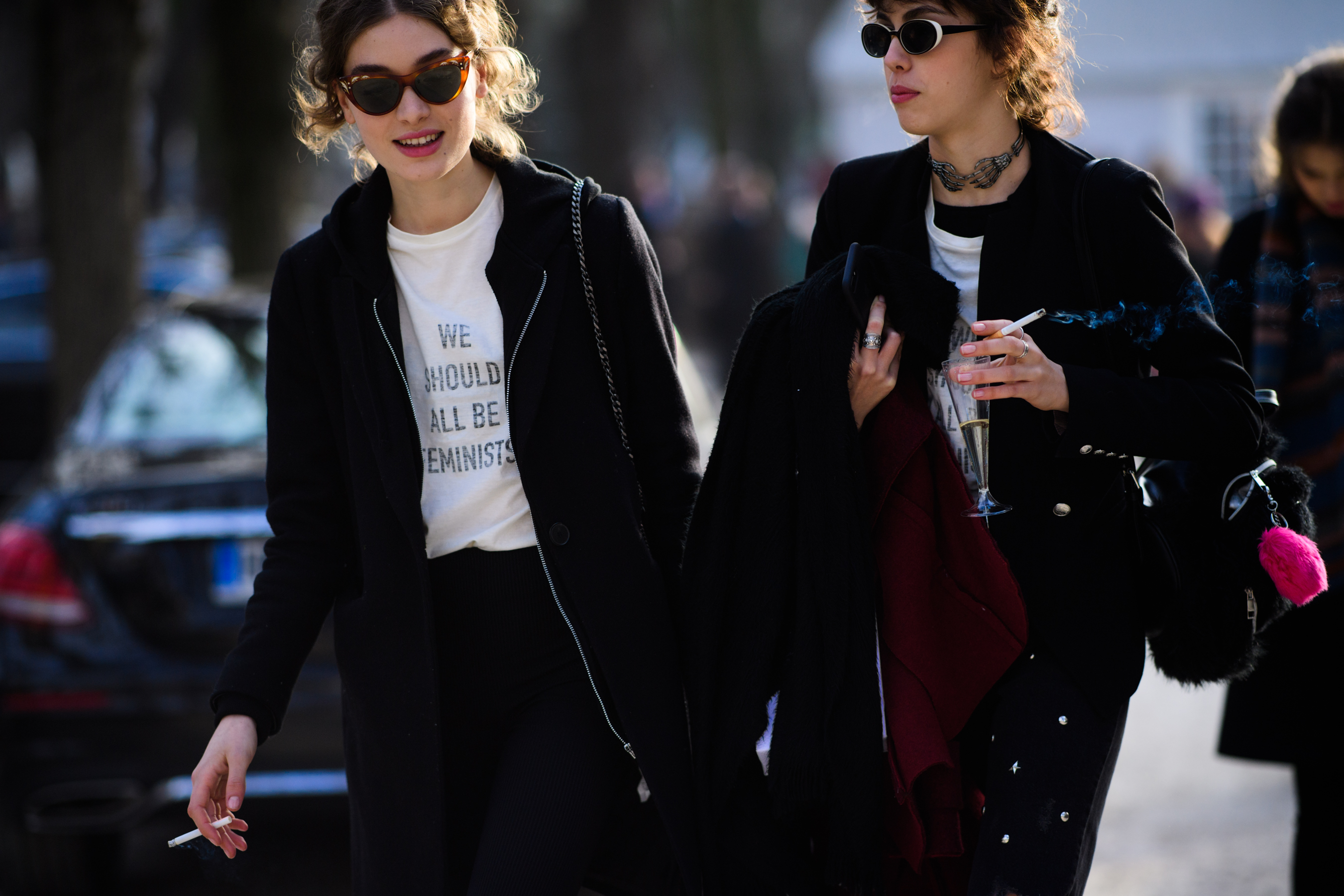 Women wearing Dior t-shirts