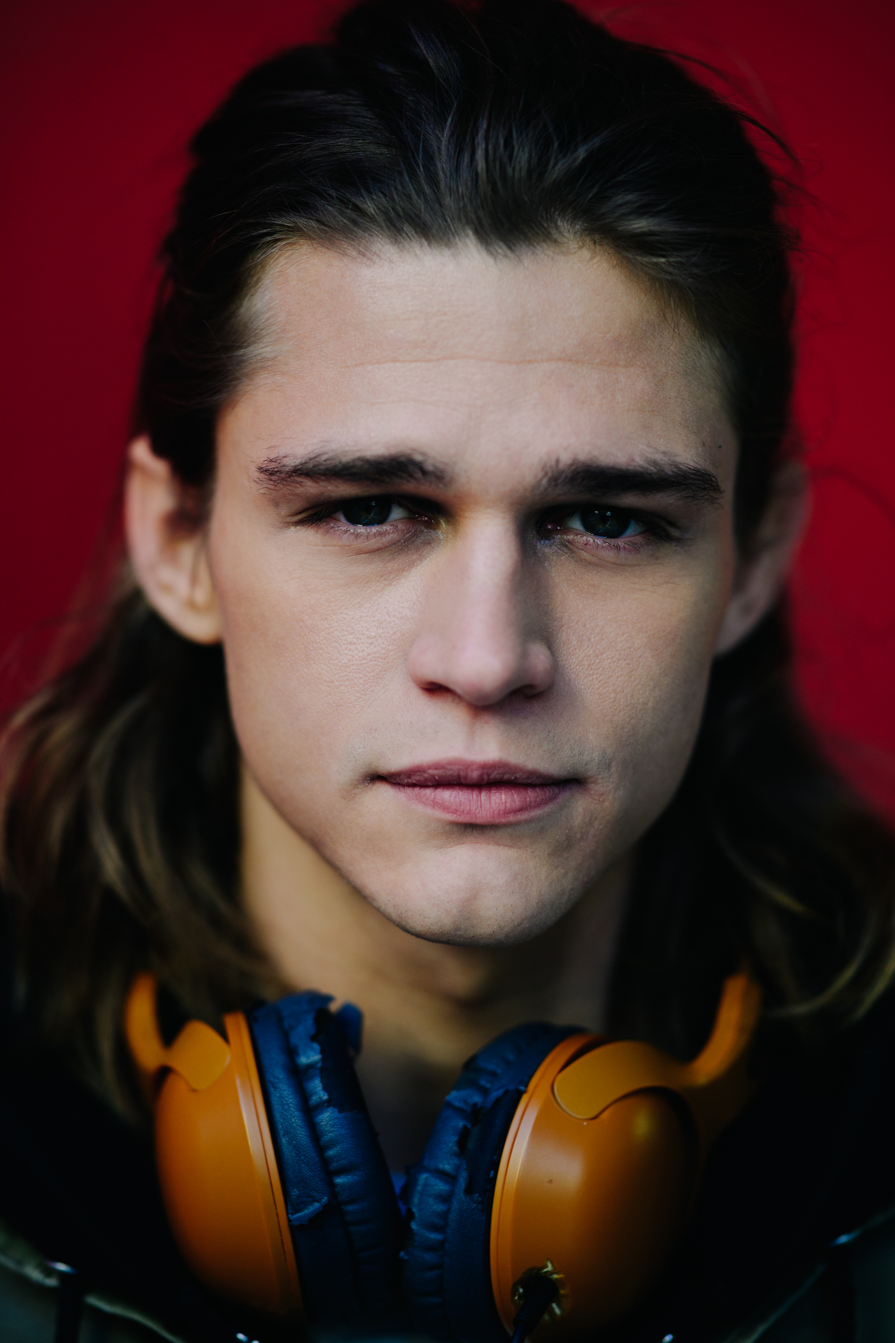 Portrait of model with long hair