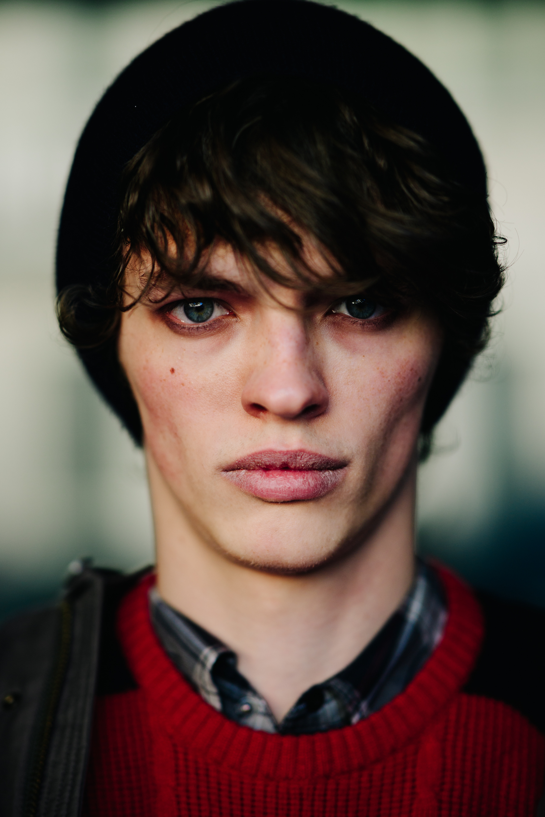 Portrait of model wearing hat